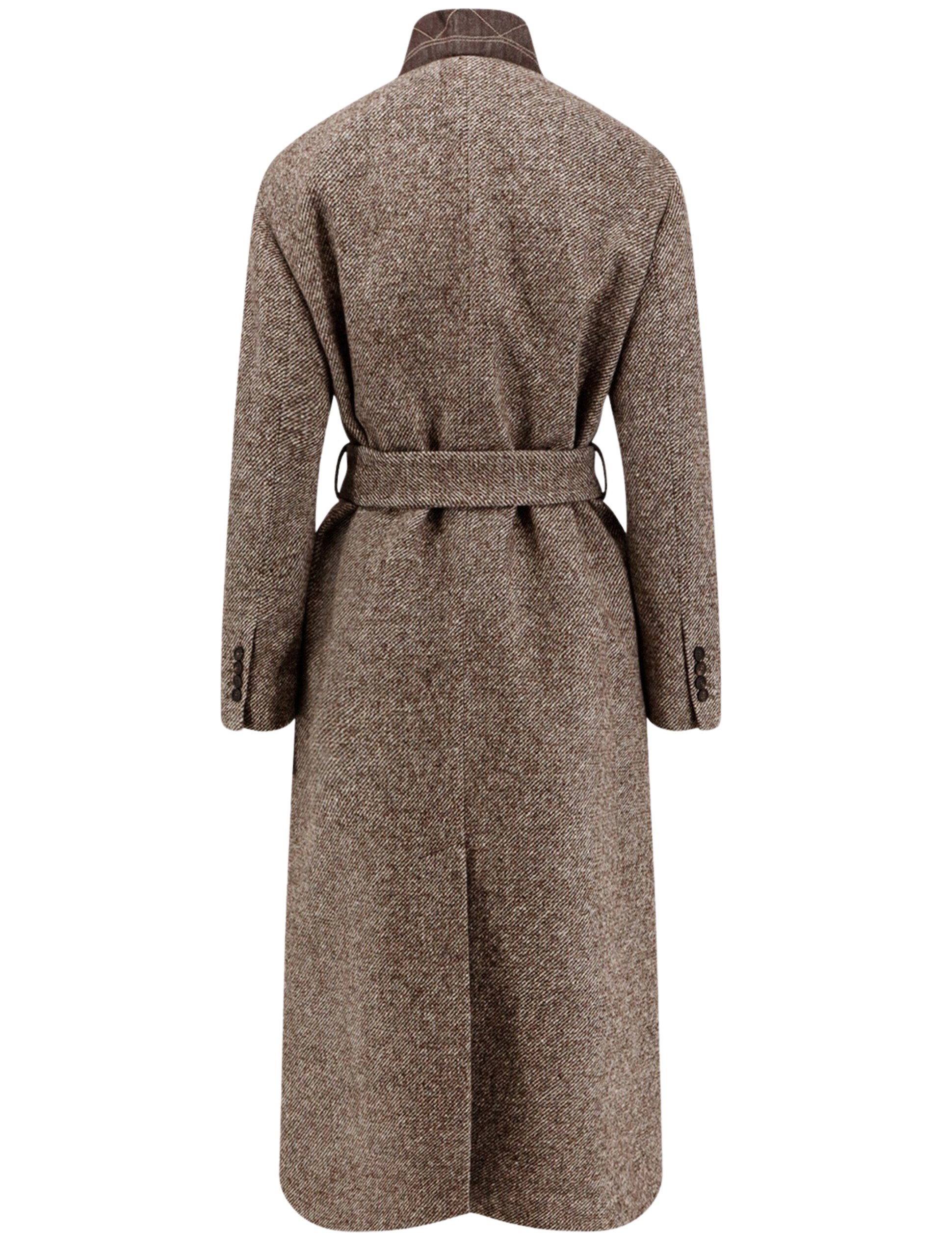 Brunello Cucinelli brown wool and silk coat