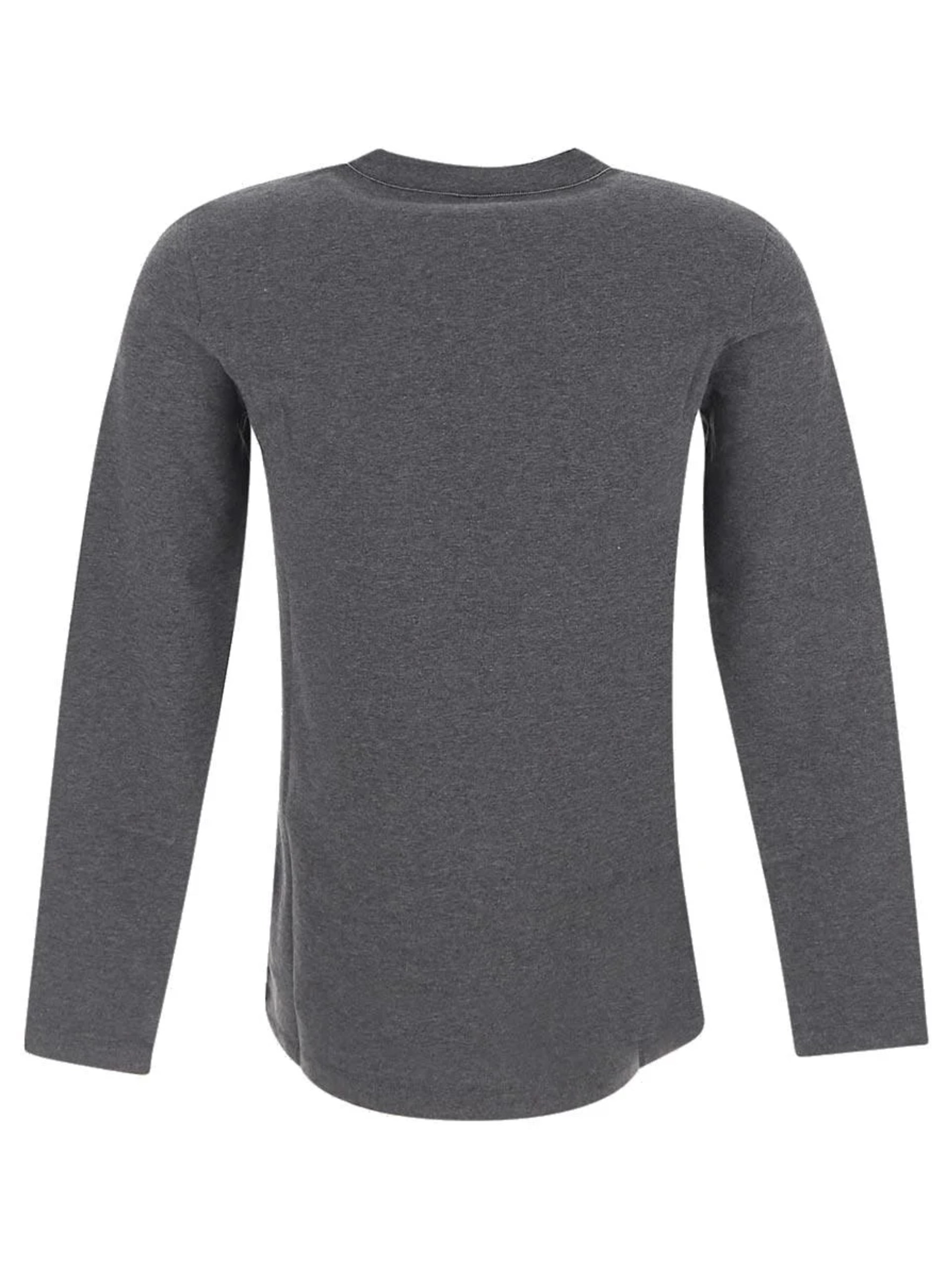 Brunello Cucinelli grey long-sleeve round neck top
