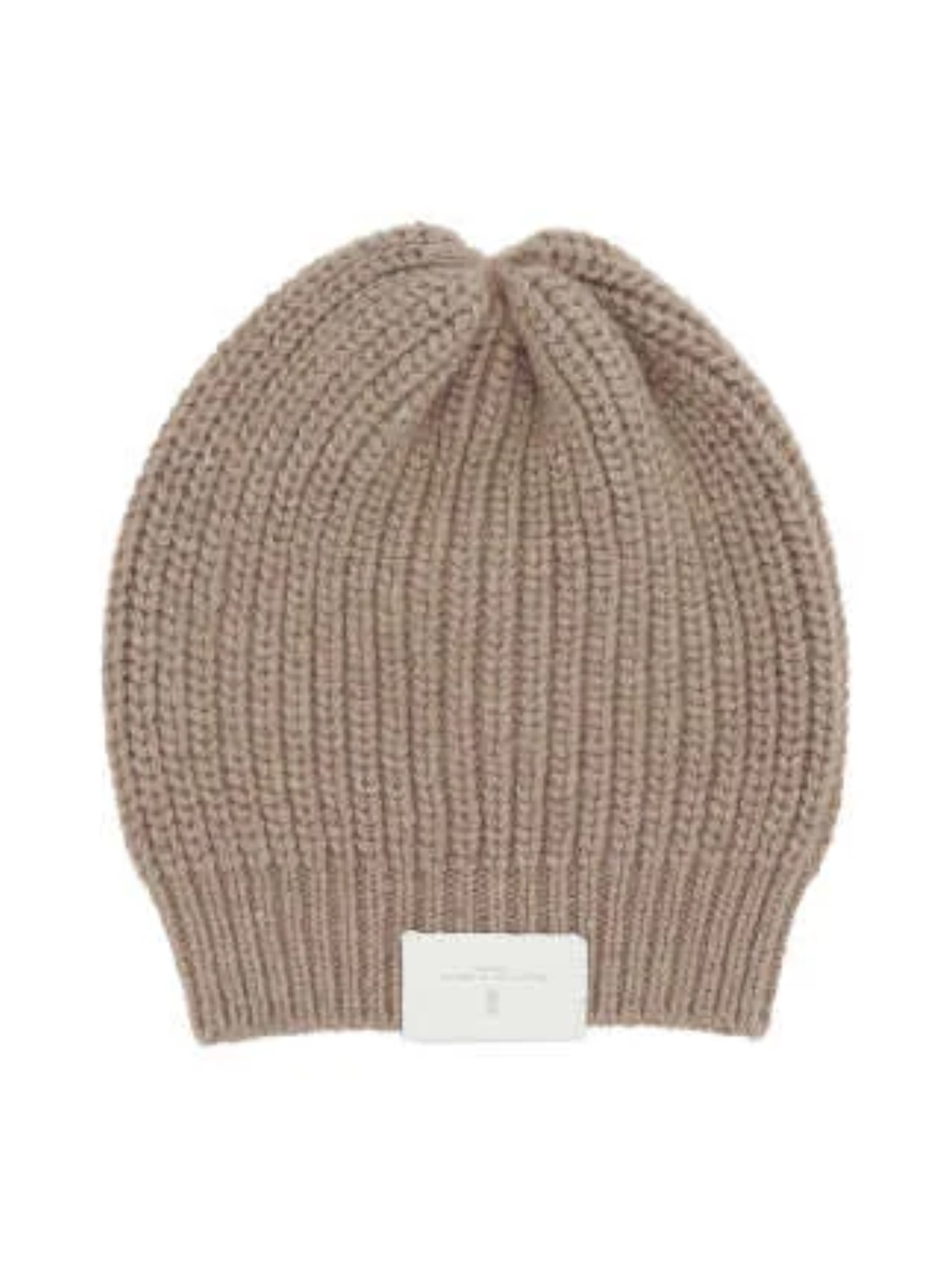 Brunello Cucinelli beige knitted beanie hat