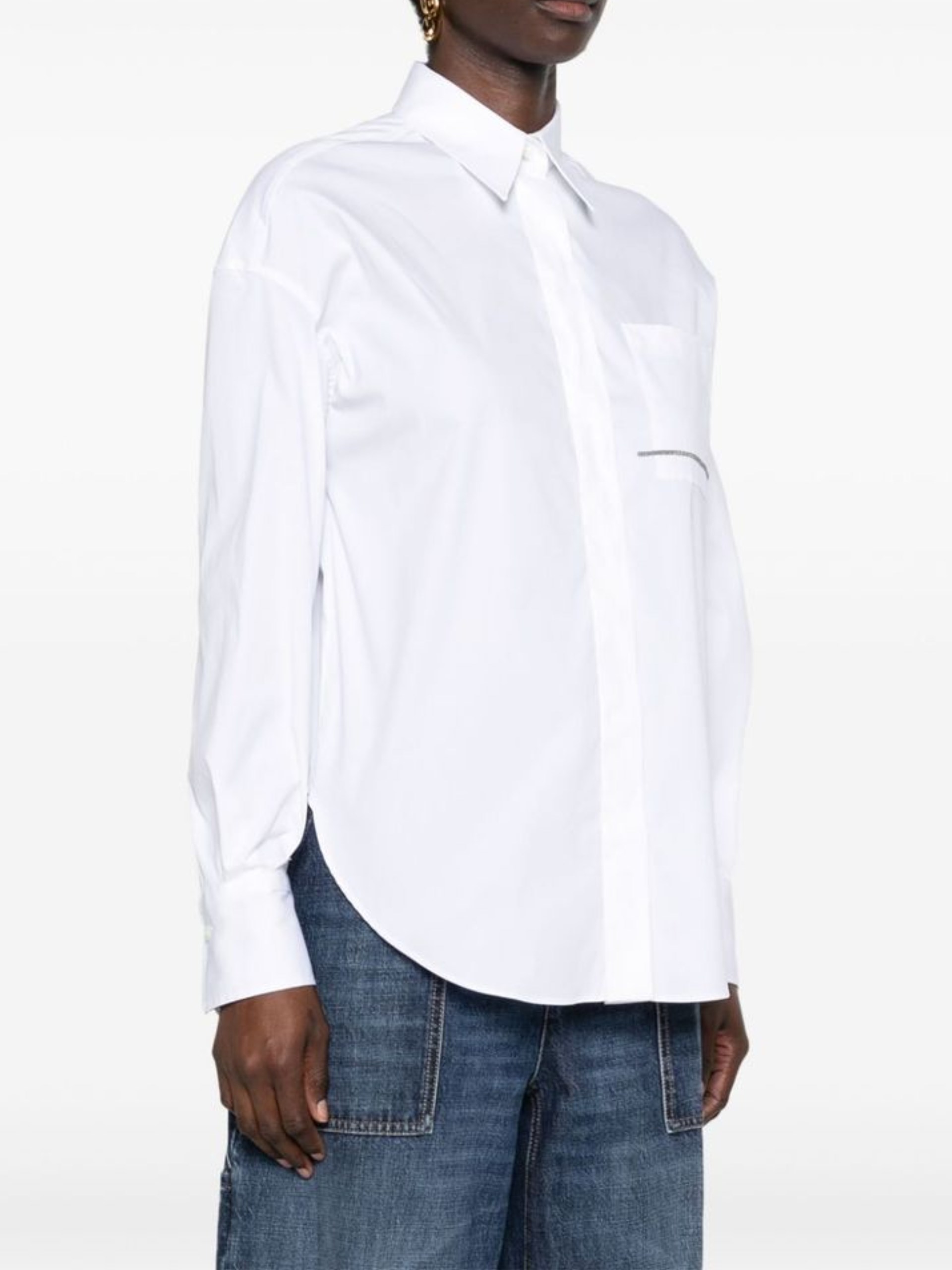 Brunello Cucinelli white shirt with chest pocket from Monili