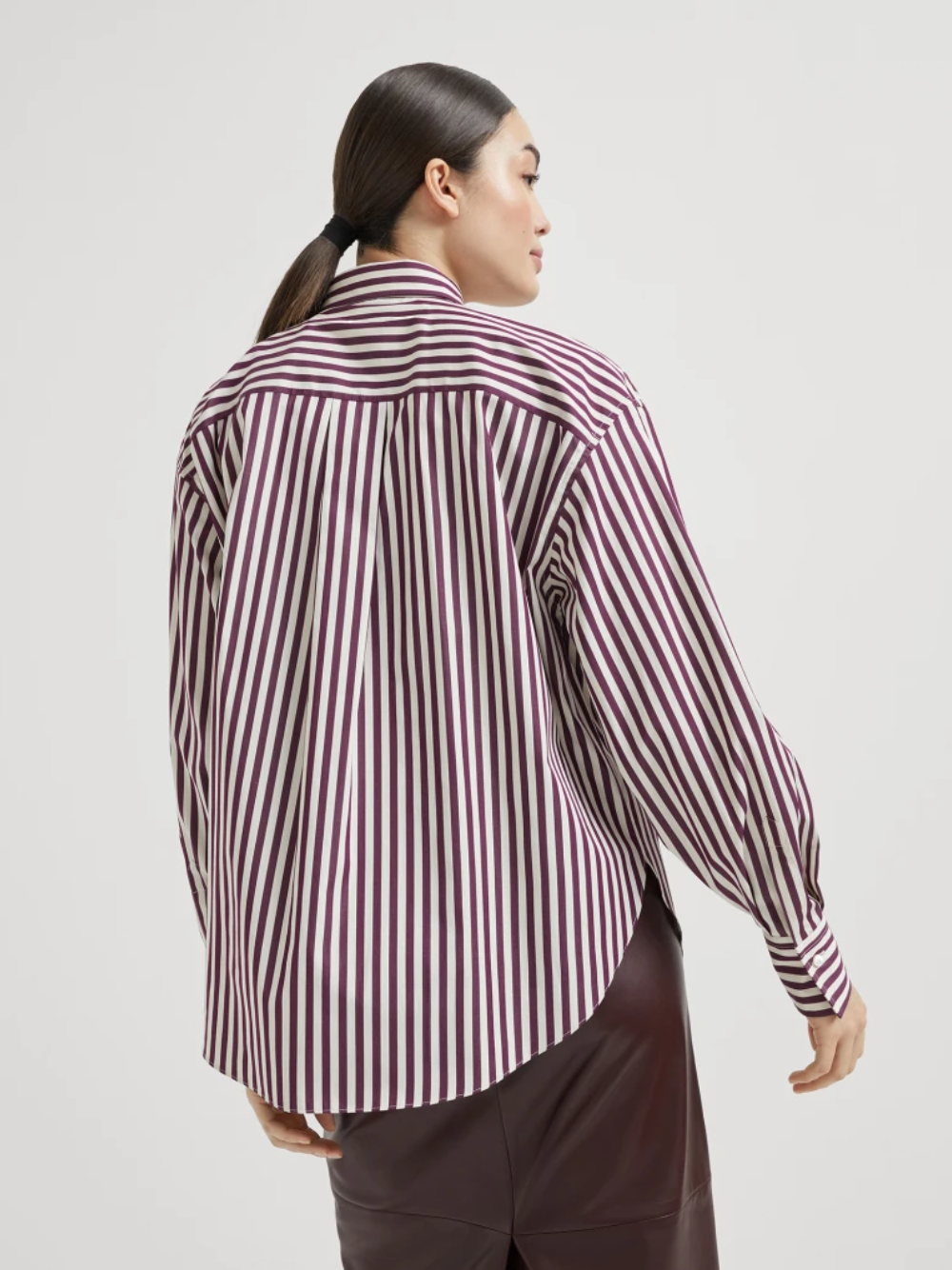 Brunello Cucinelli striped shirt with Monili