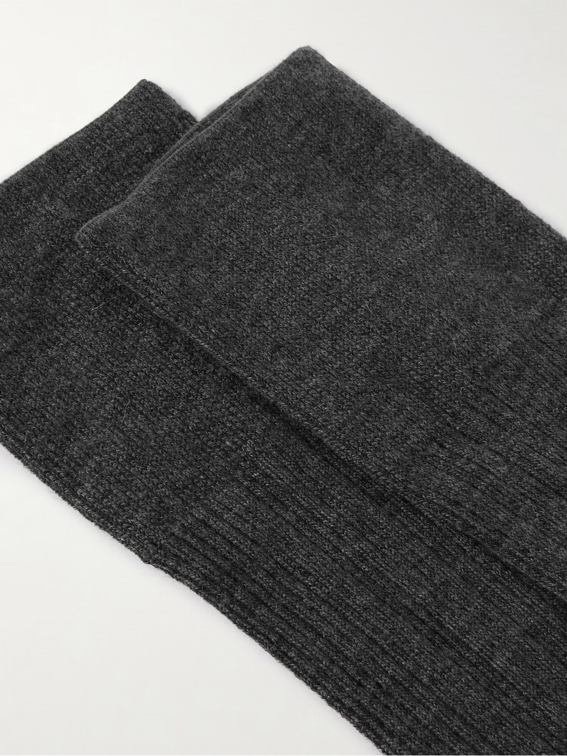 Dark gray tall Brunello Cucinelli cashmere scarves