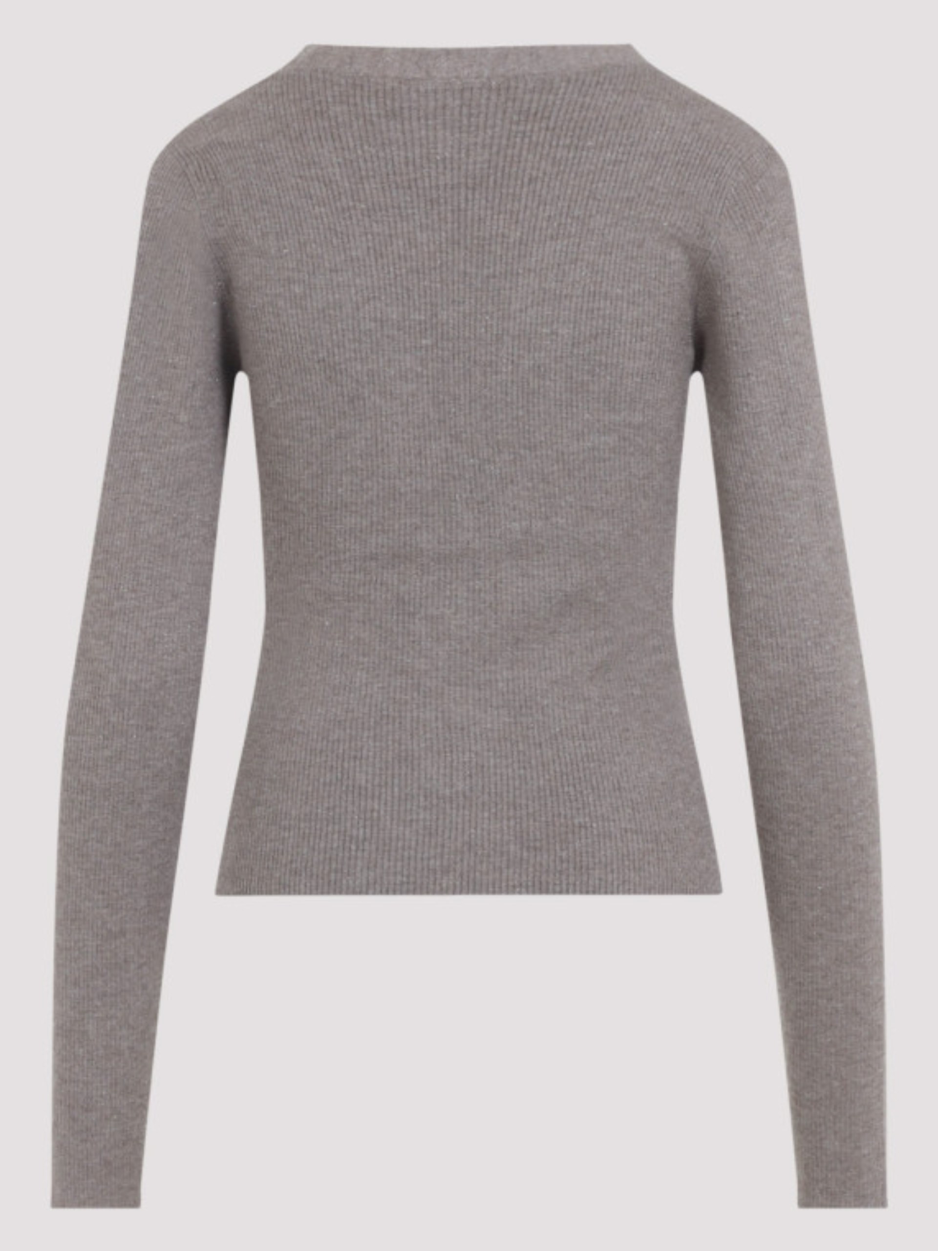 Brunello Cucinelli taupe glitter cardigan