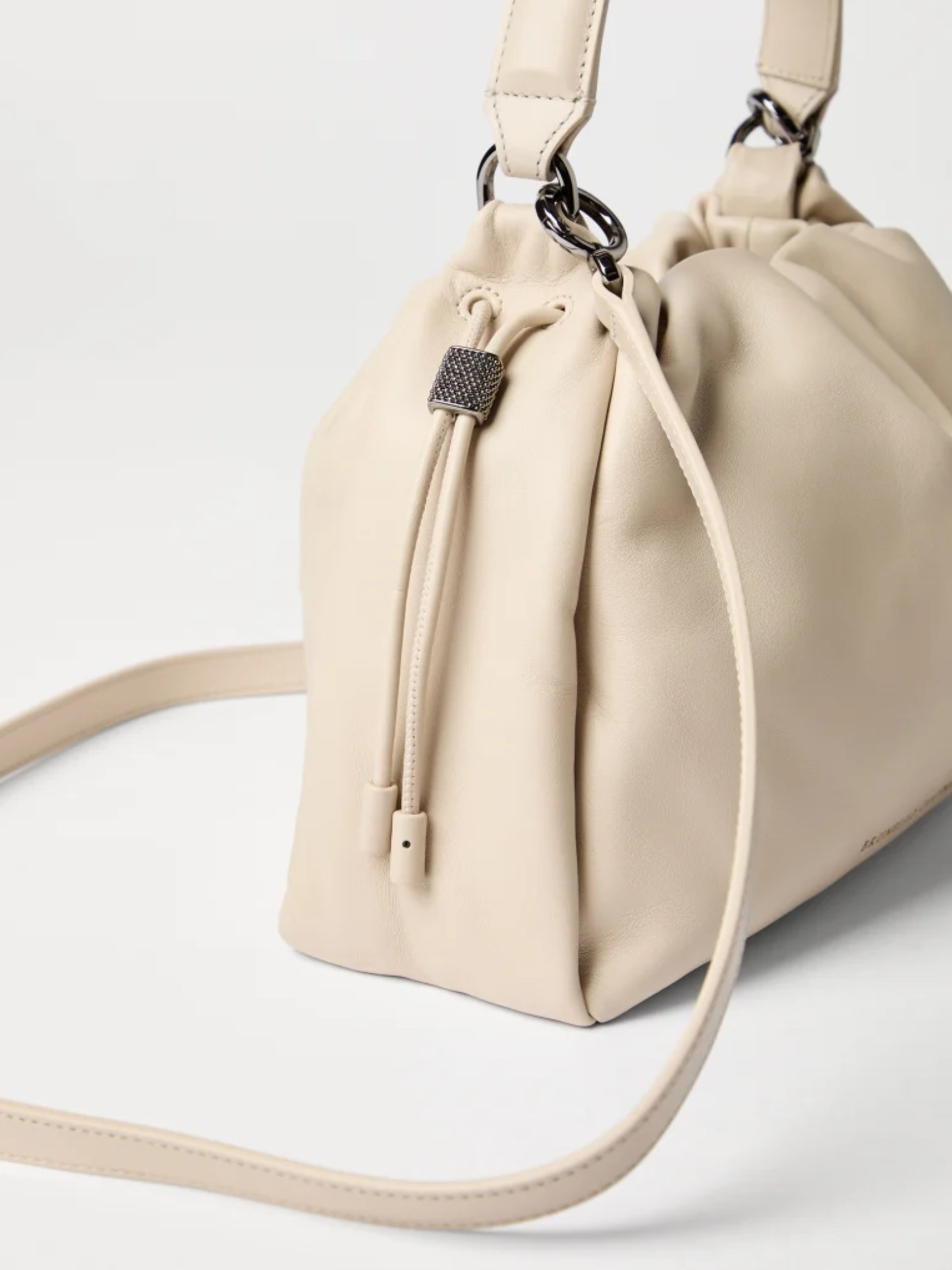 Brunello Cucinelli Bucket Mellow Small bag in ivory