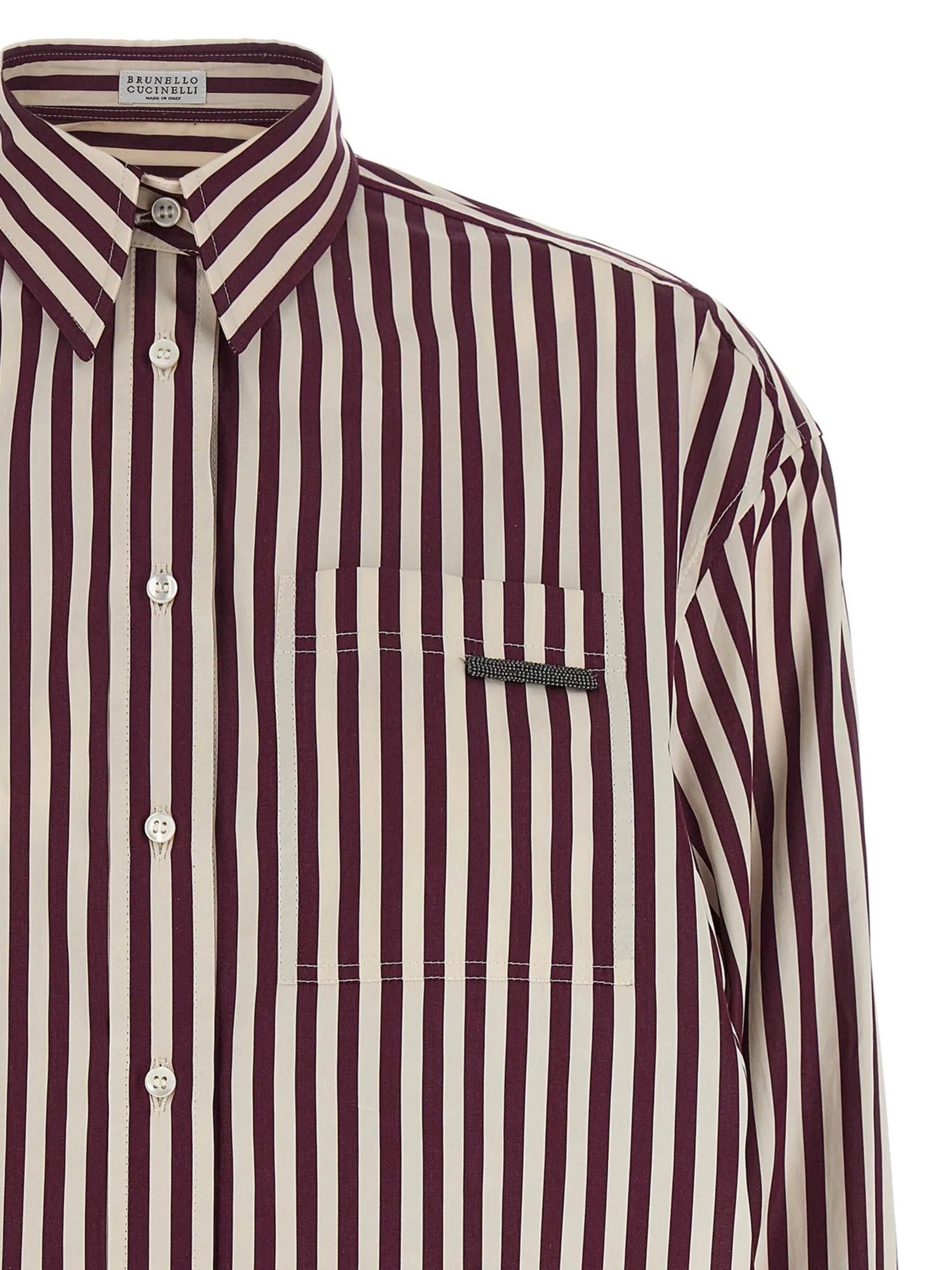Brunello Cucinelli striped shirt with Monili