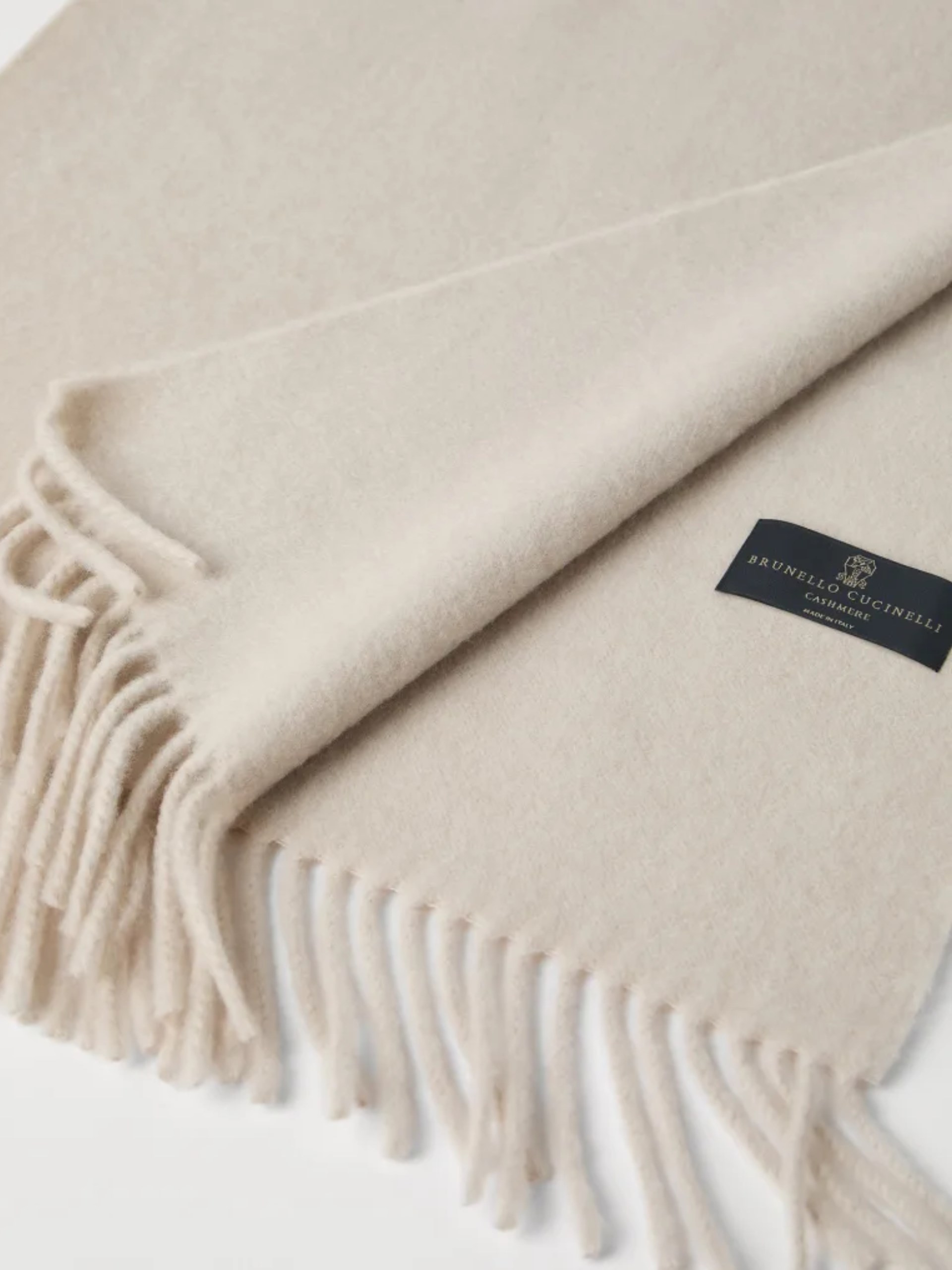 Light beige cashmere scarf Brunello Cucinelli