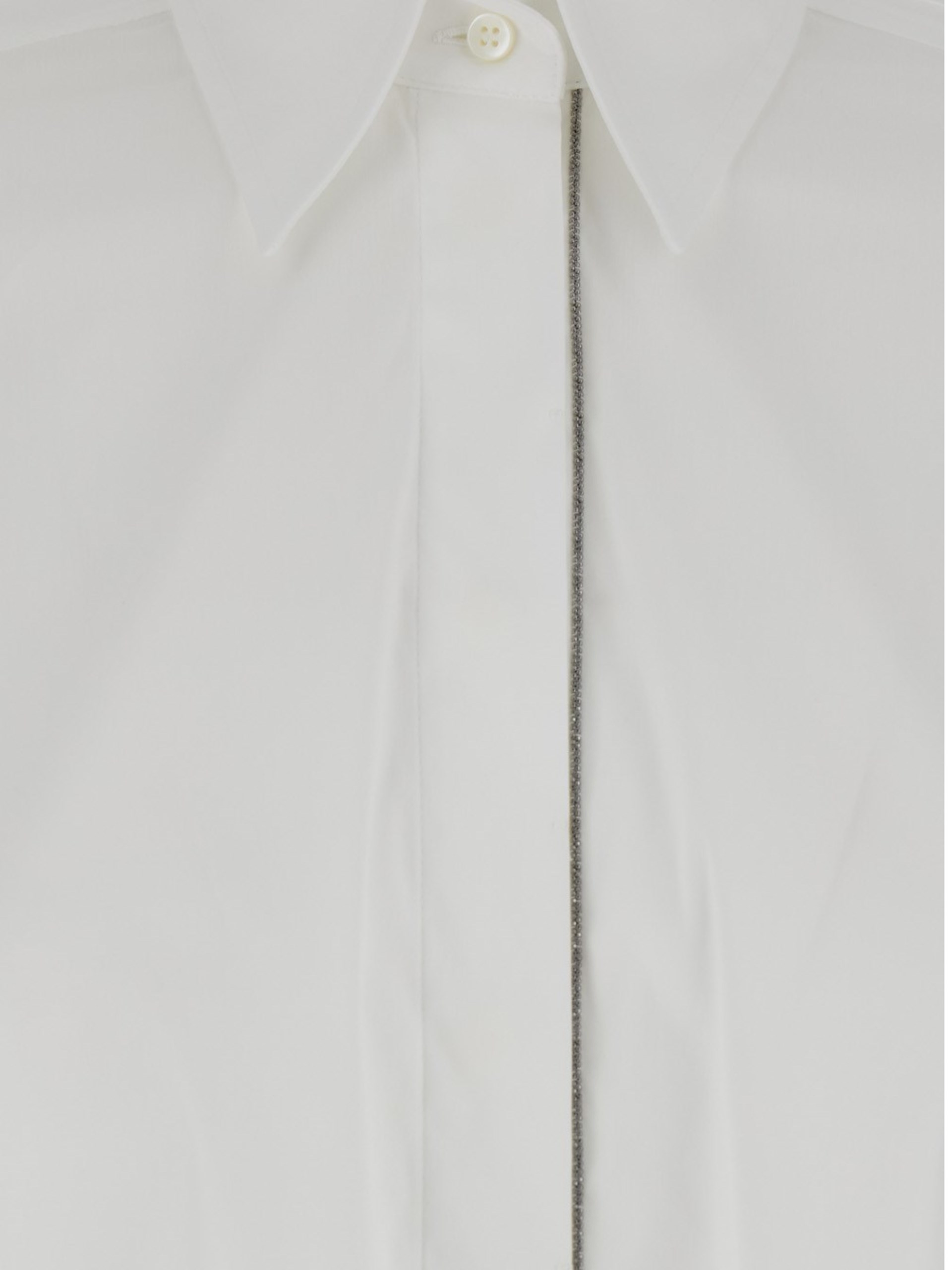 Brunello Cucinelli white oversized shirt with Monili detail