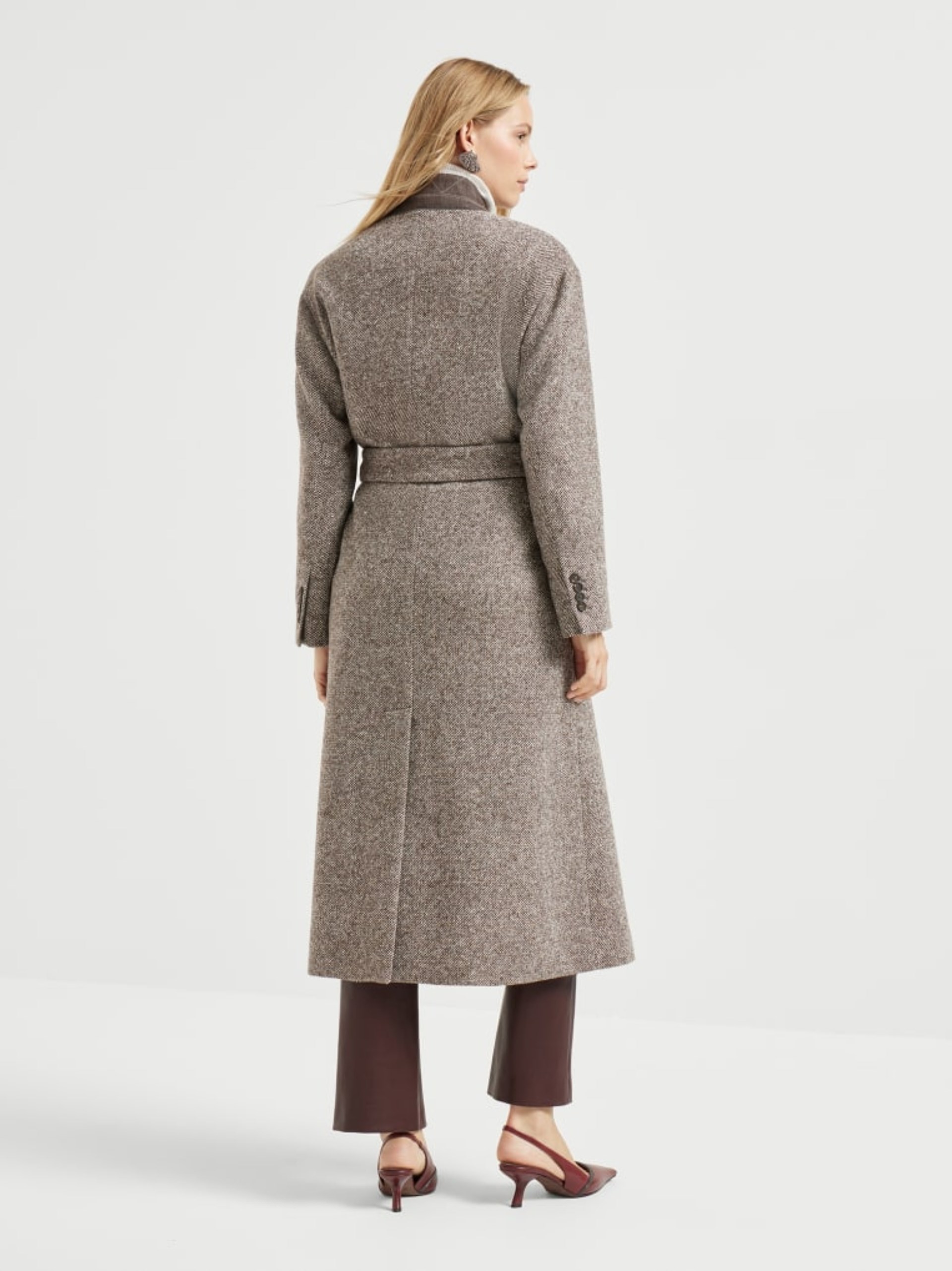 Brunello Cucinelli brown wool and silk coat