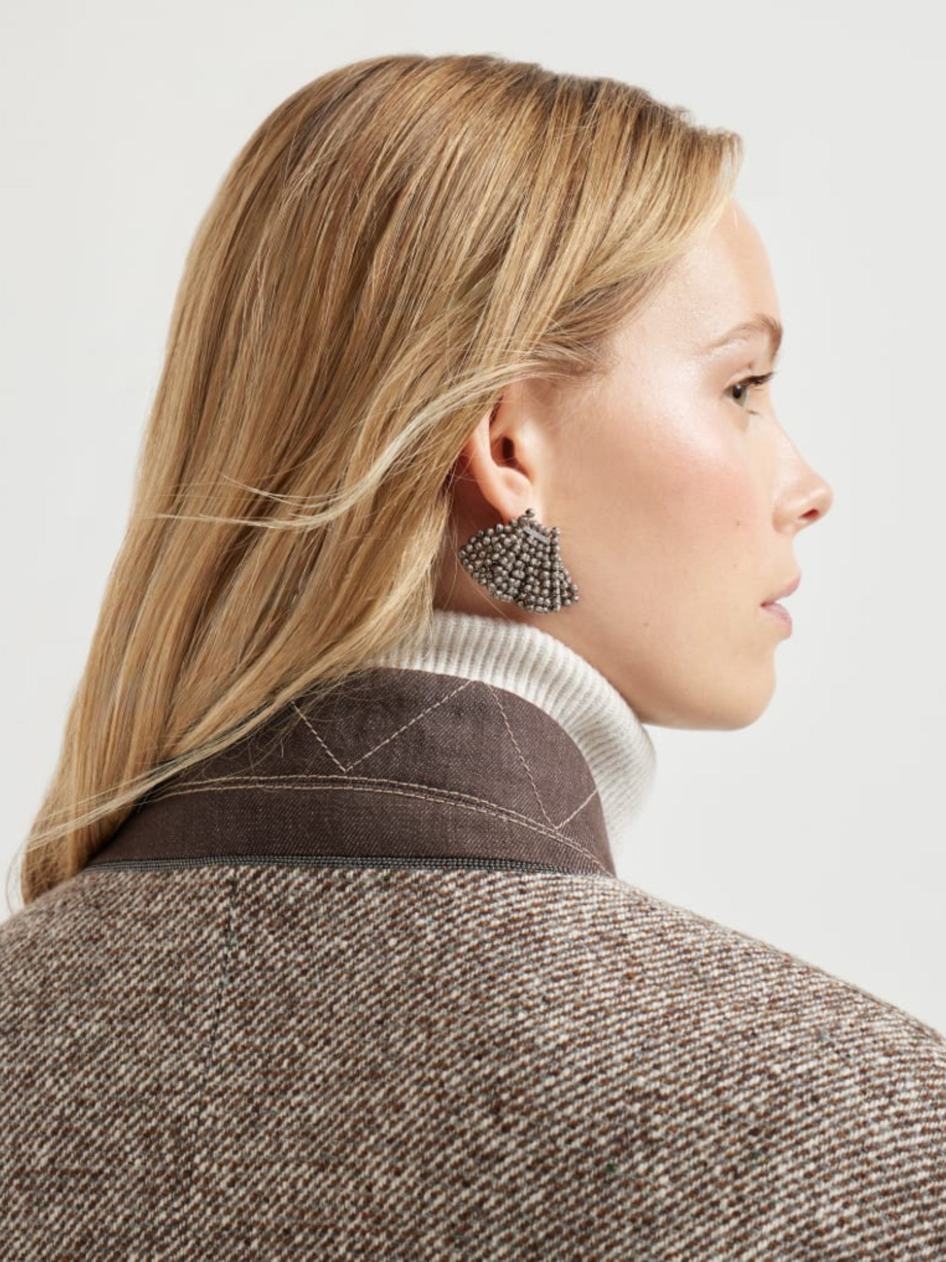 Brunello Cucinelli brown wool and silk coat