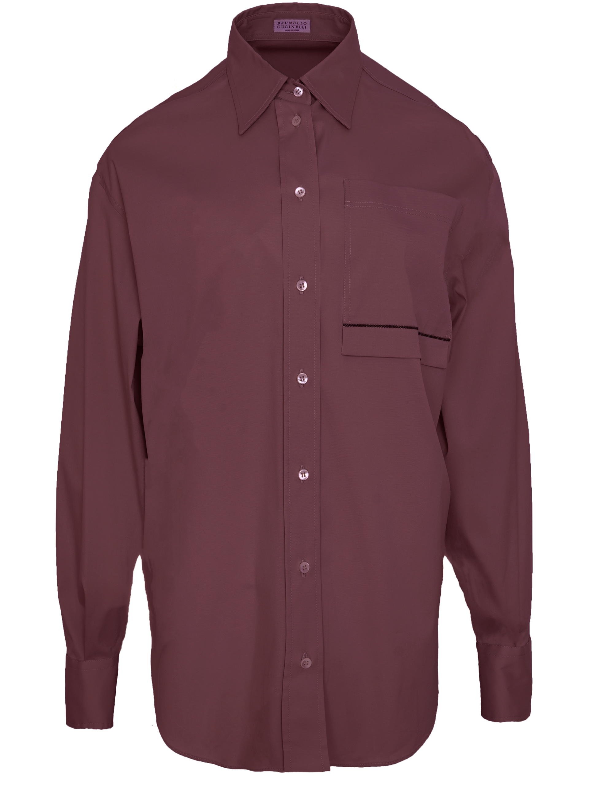 Brunello Cucinelli dark red shirt with chest pocket from Monili