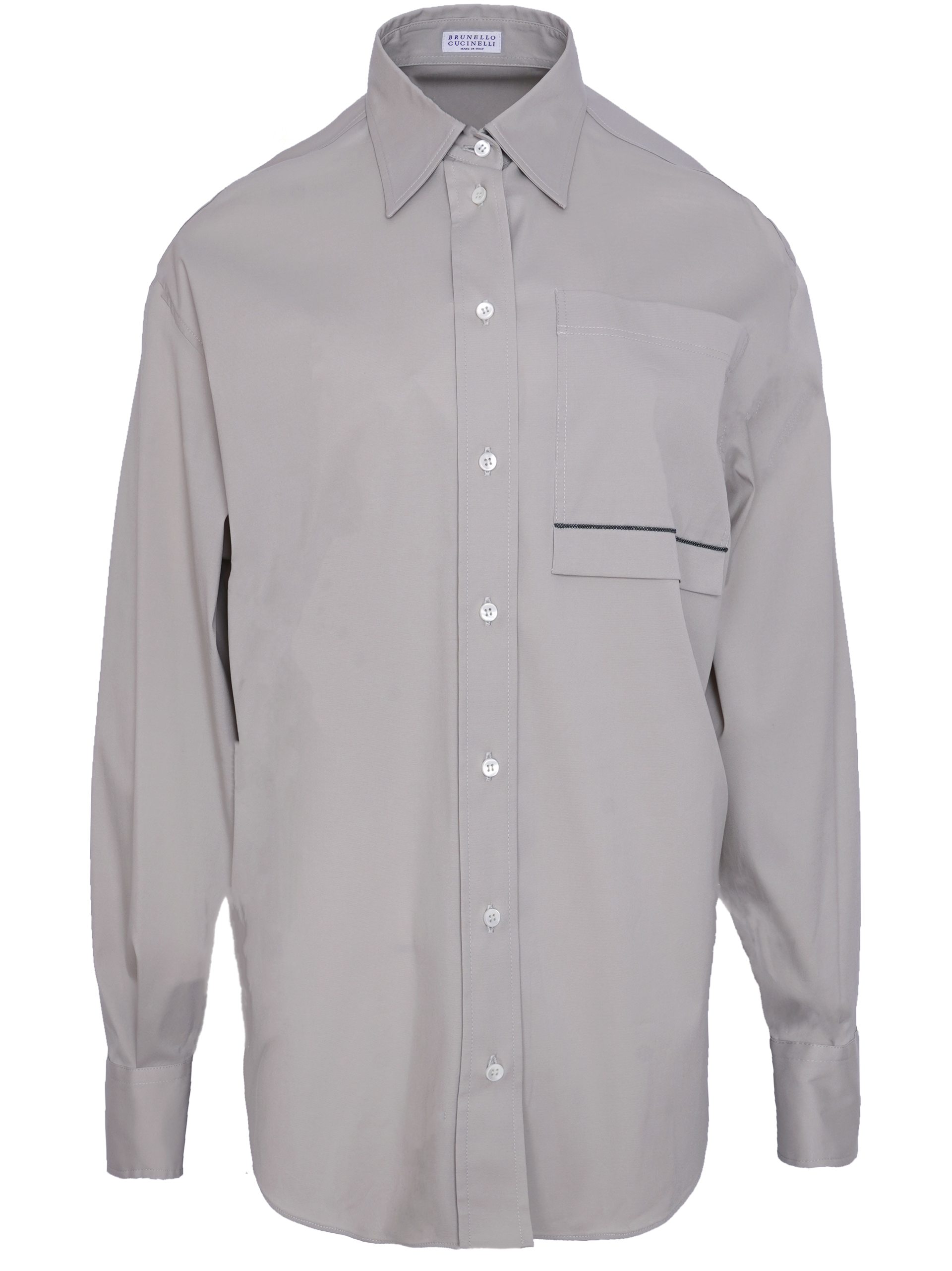 Brunello Cucinelli Grey Shirt with Chest Pocket from Monili