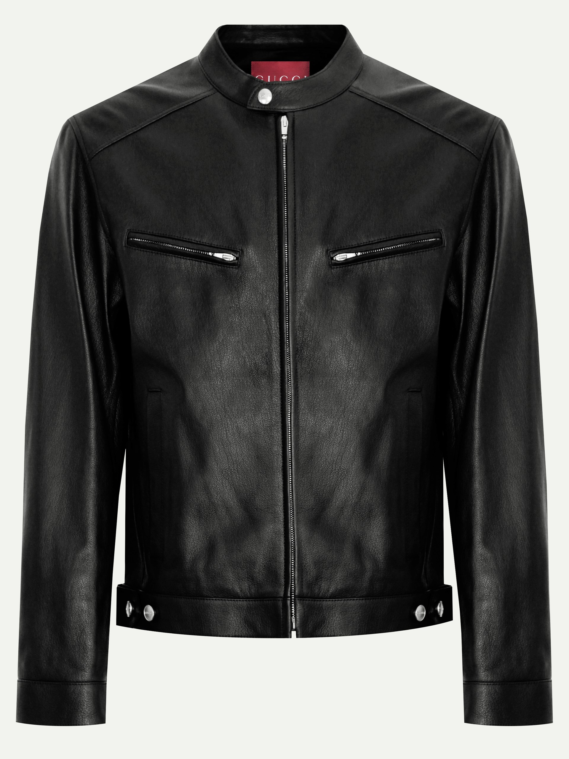 Men's black Gucci leather jacket