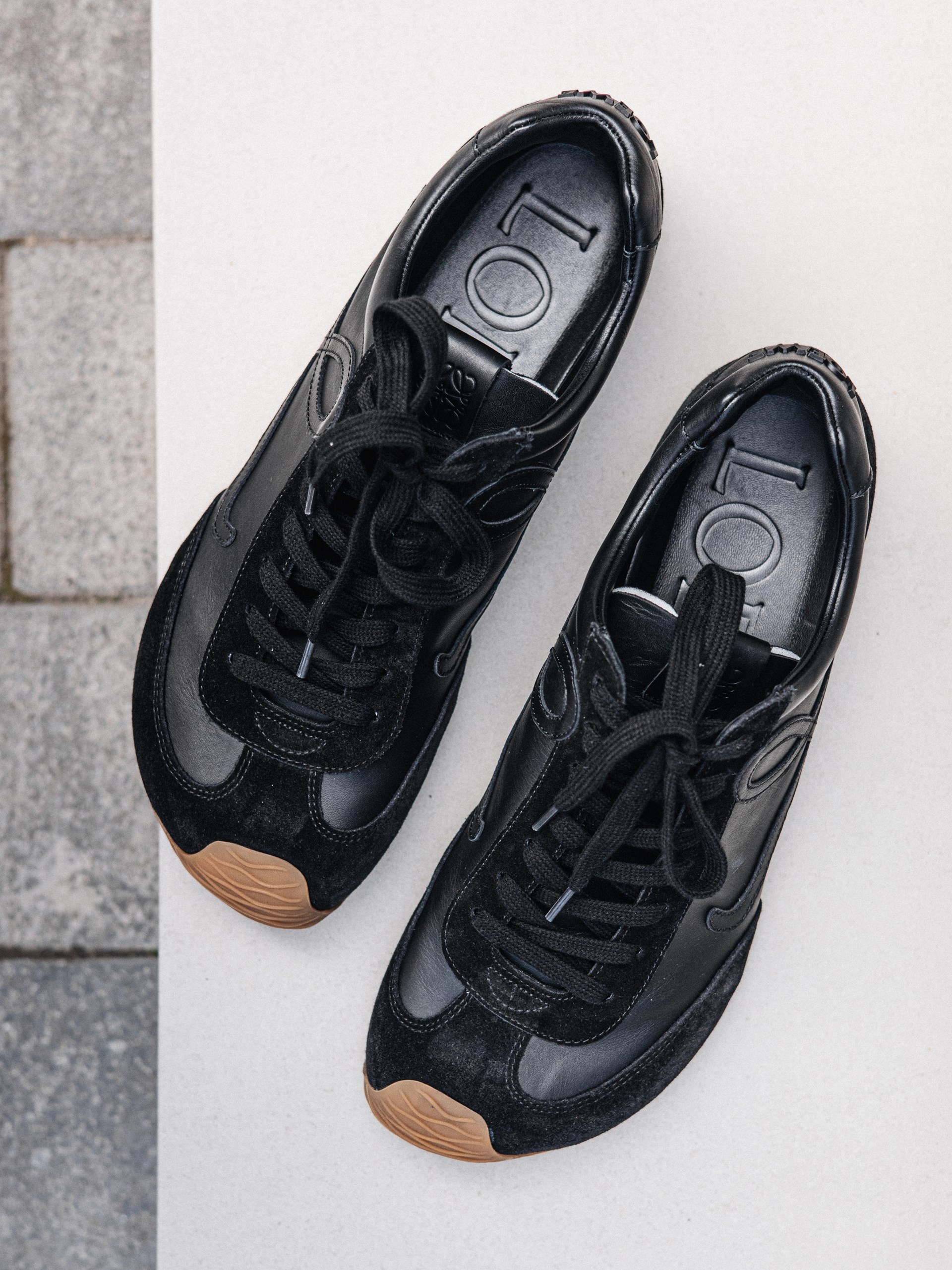 Чоловічі чорні кросівки Loewe Ballet Runner 2.0 з шкіри