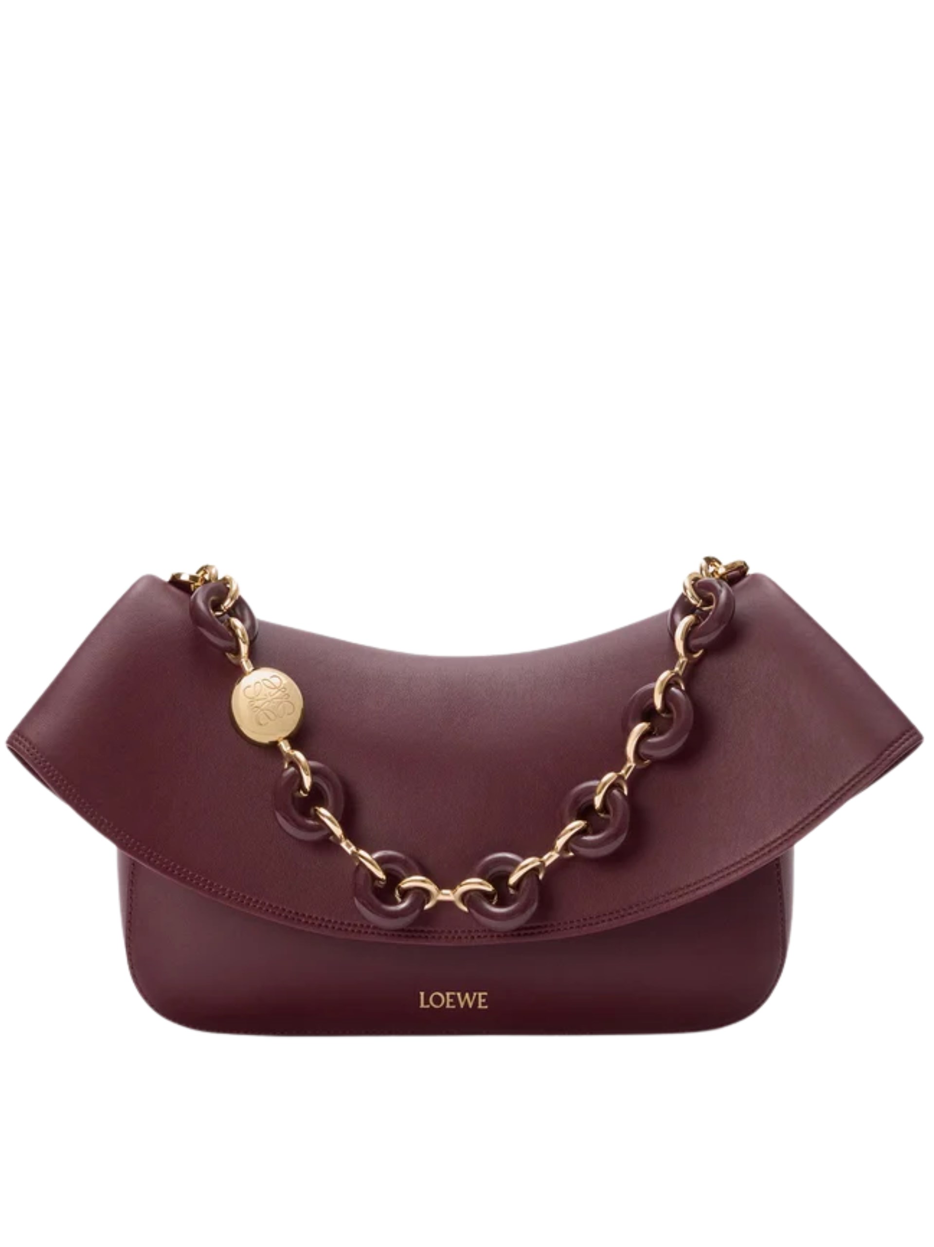 Сумка Loewe Ola Medium з знімним ланцюжком кольору бургунді