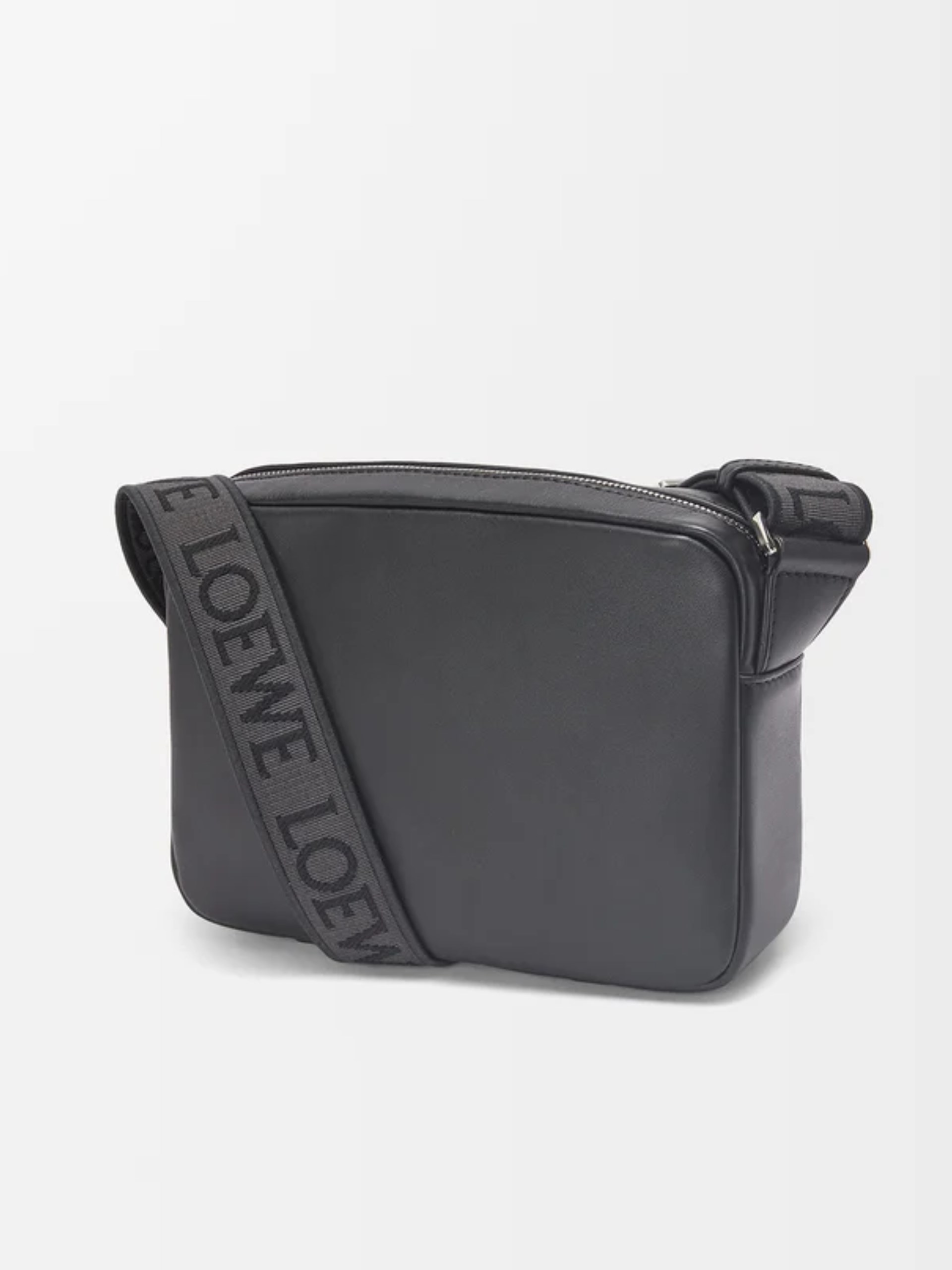 Men's black Loewe Military bag with jacquard belt