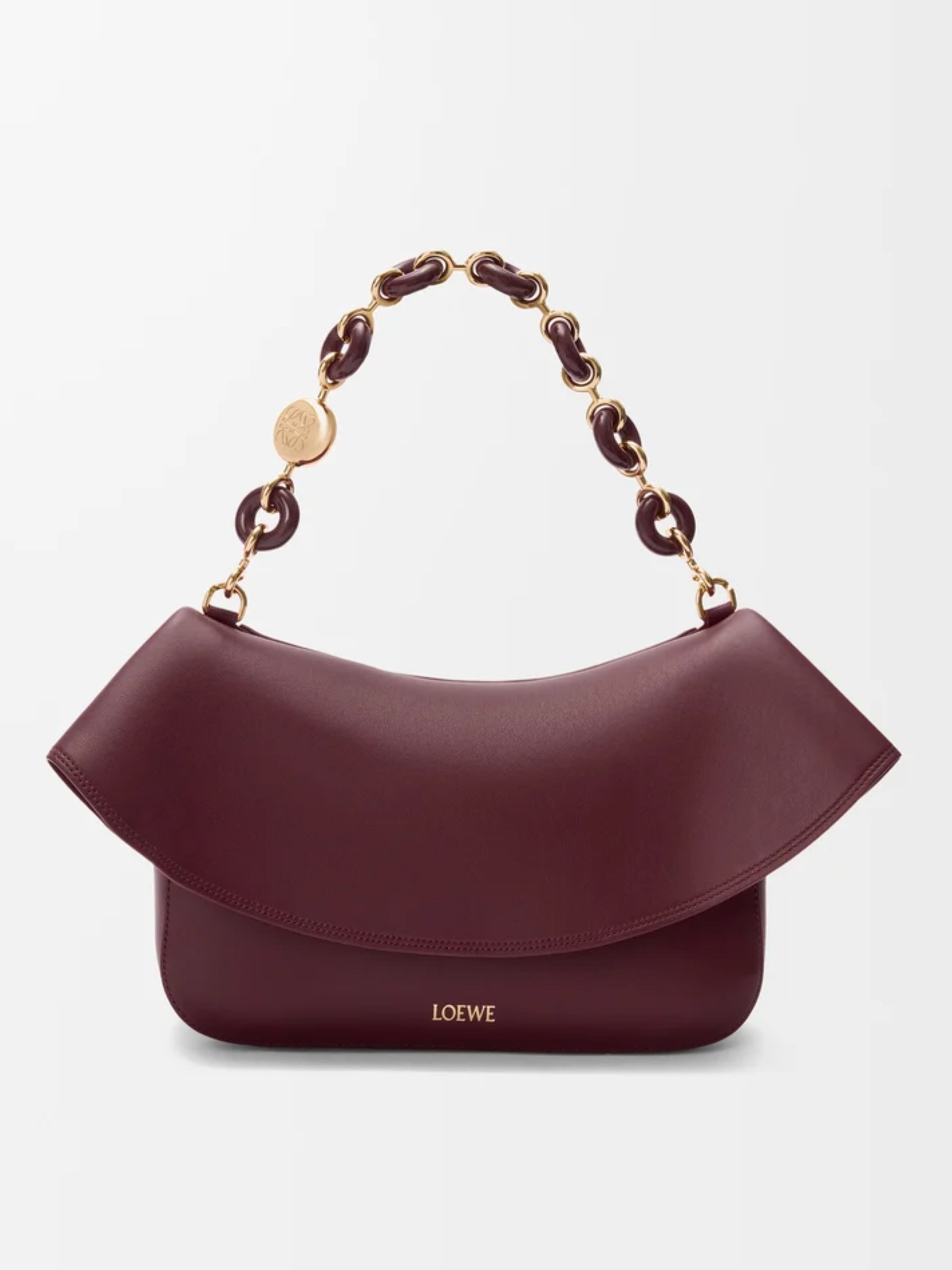 Сумка Loewe Ola Medium з знімним ланцюжком кольору бургунді