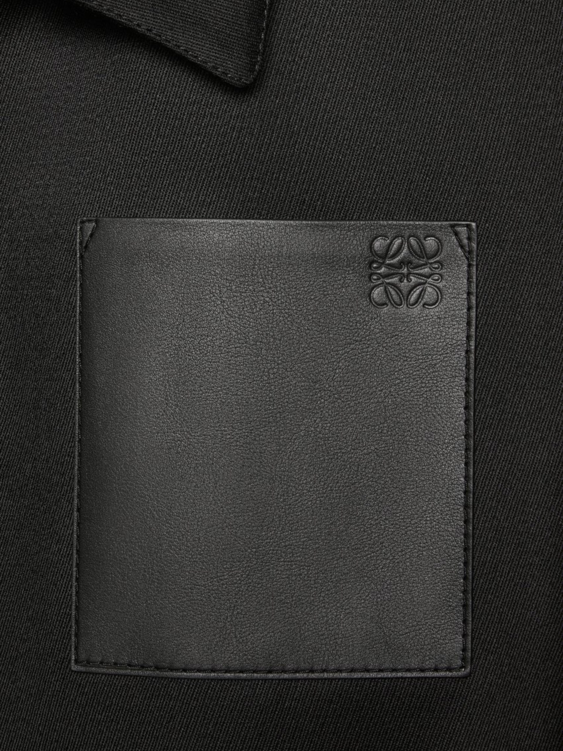 Men's black Loewe jacket with leather pocket Anagram