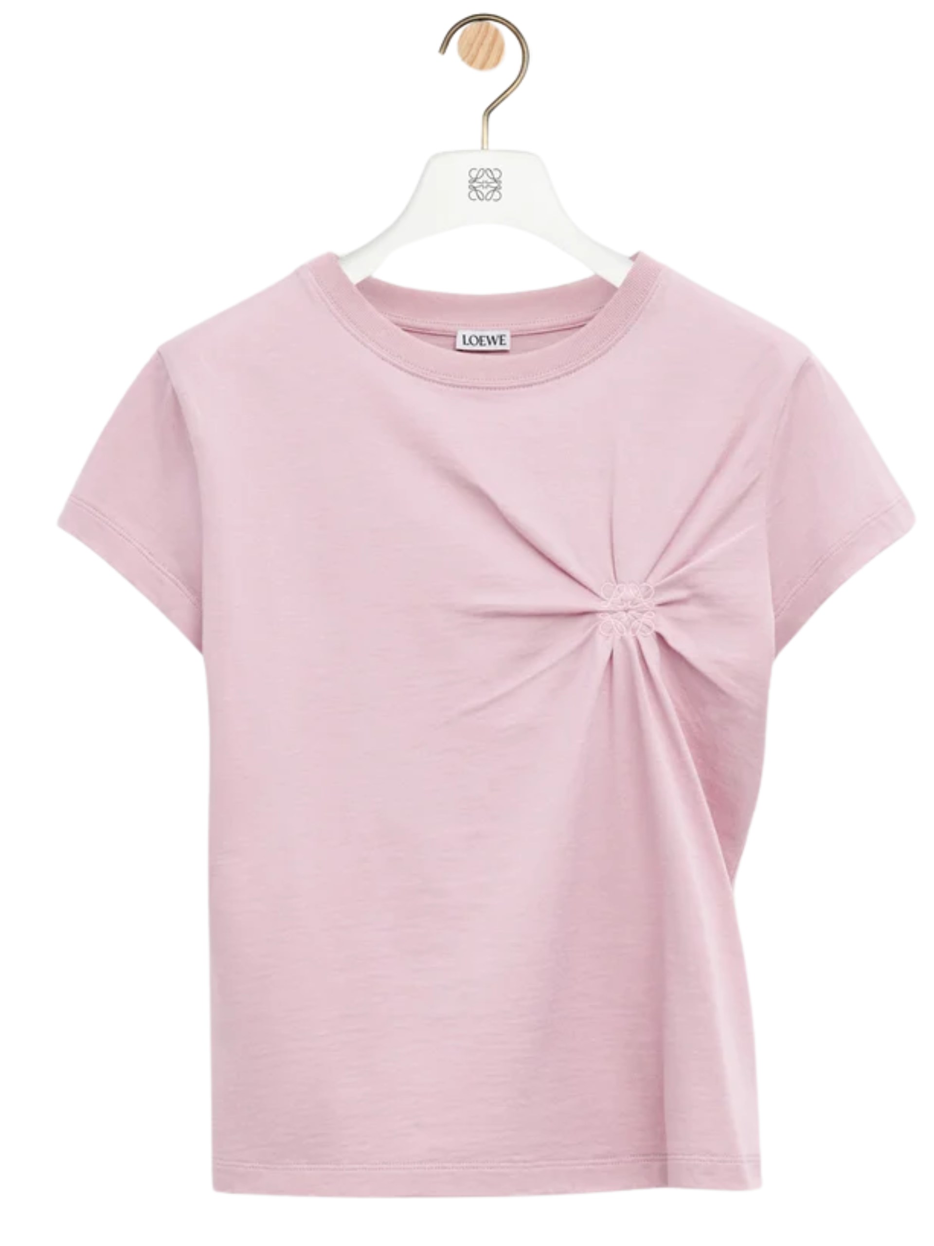 Loewe pink T-shirt with matching Anagram logo embroidery