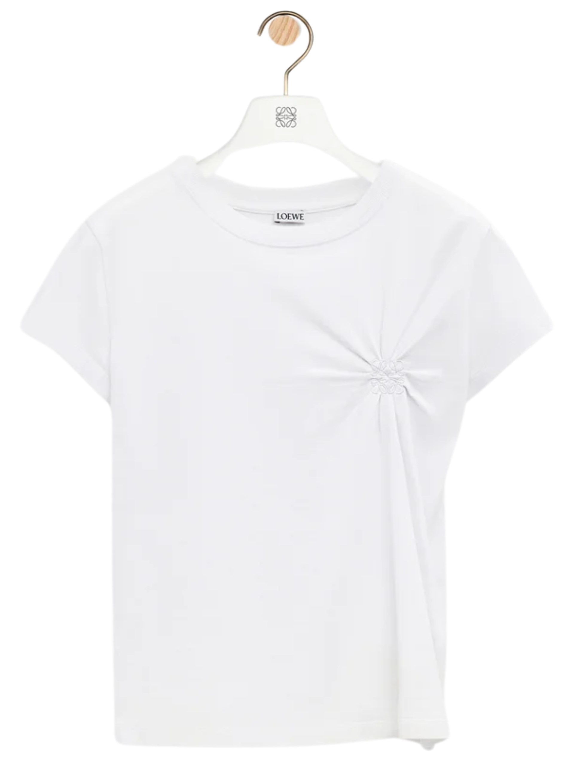 Loewe white T-shirt with tonal Anagram embroidered logo