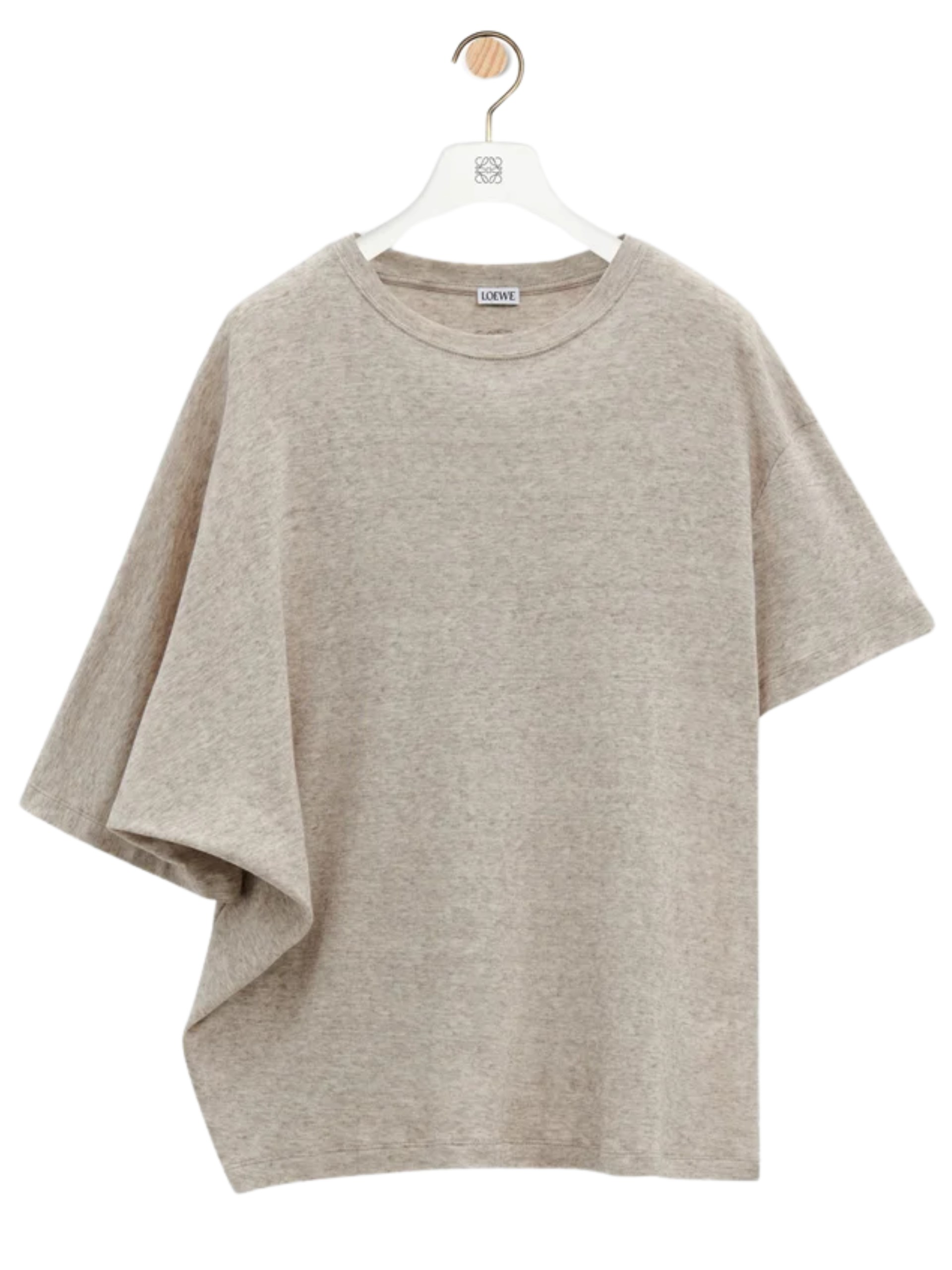 Loewe beige asymmetric cotton T-shirt