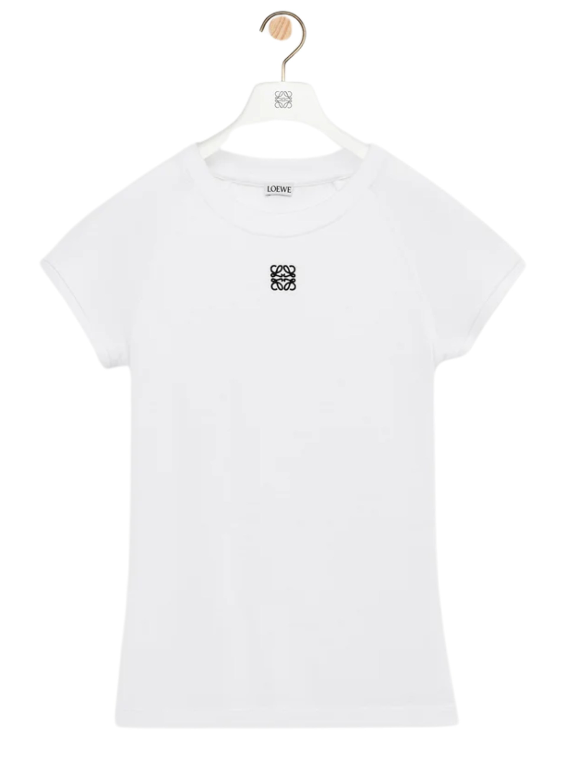 Loewe white ribbed T-shirt with contrast Anagram logo
