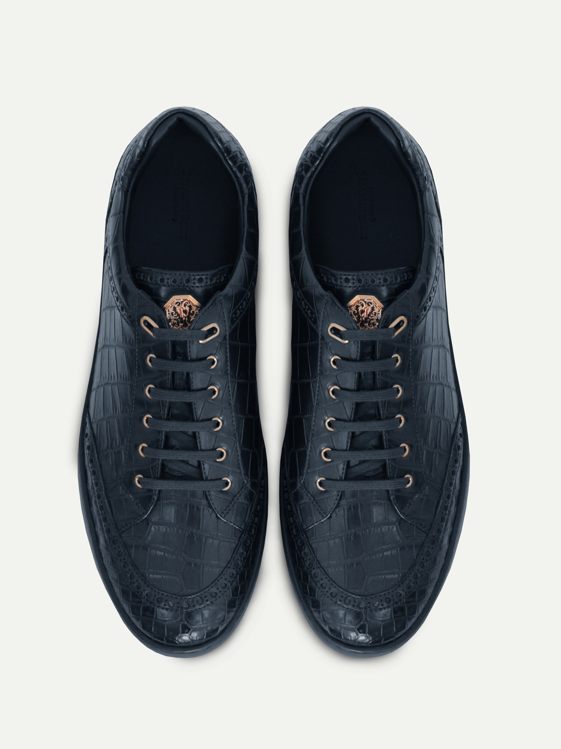 Stefano Ricci men's dark blue leather sneakers