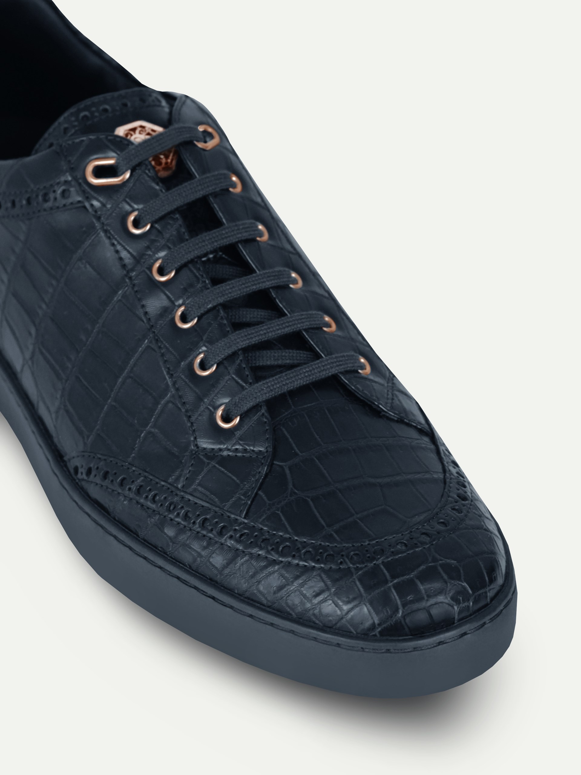 Stefano Ricci men's dark blue leather sneakers
