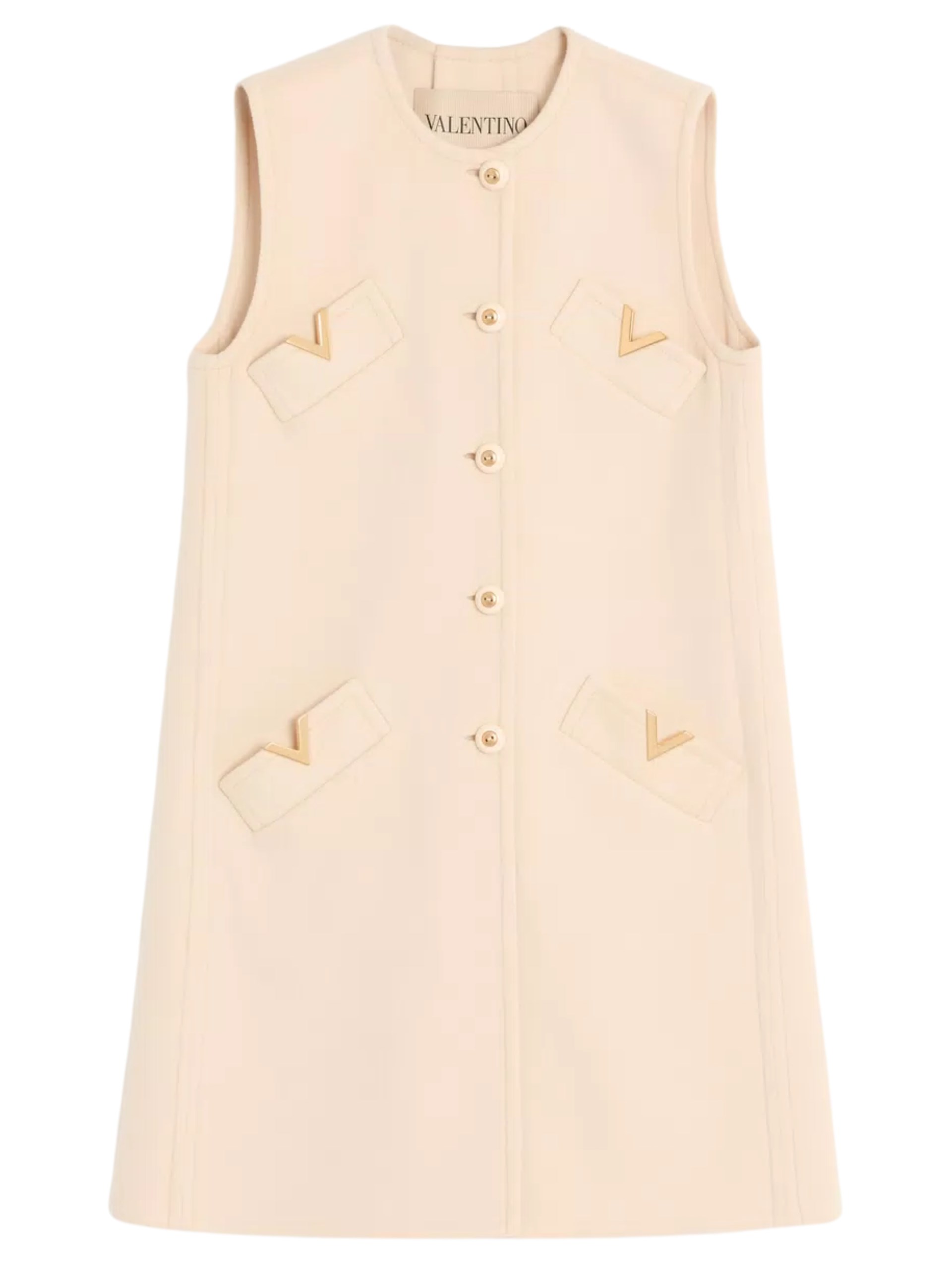 Valentino Drap beige long vest with gold hardware