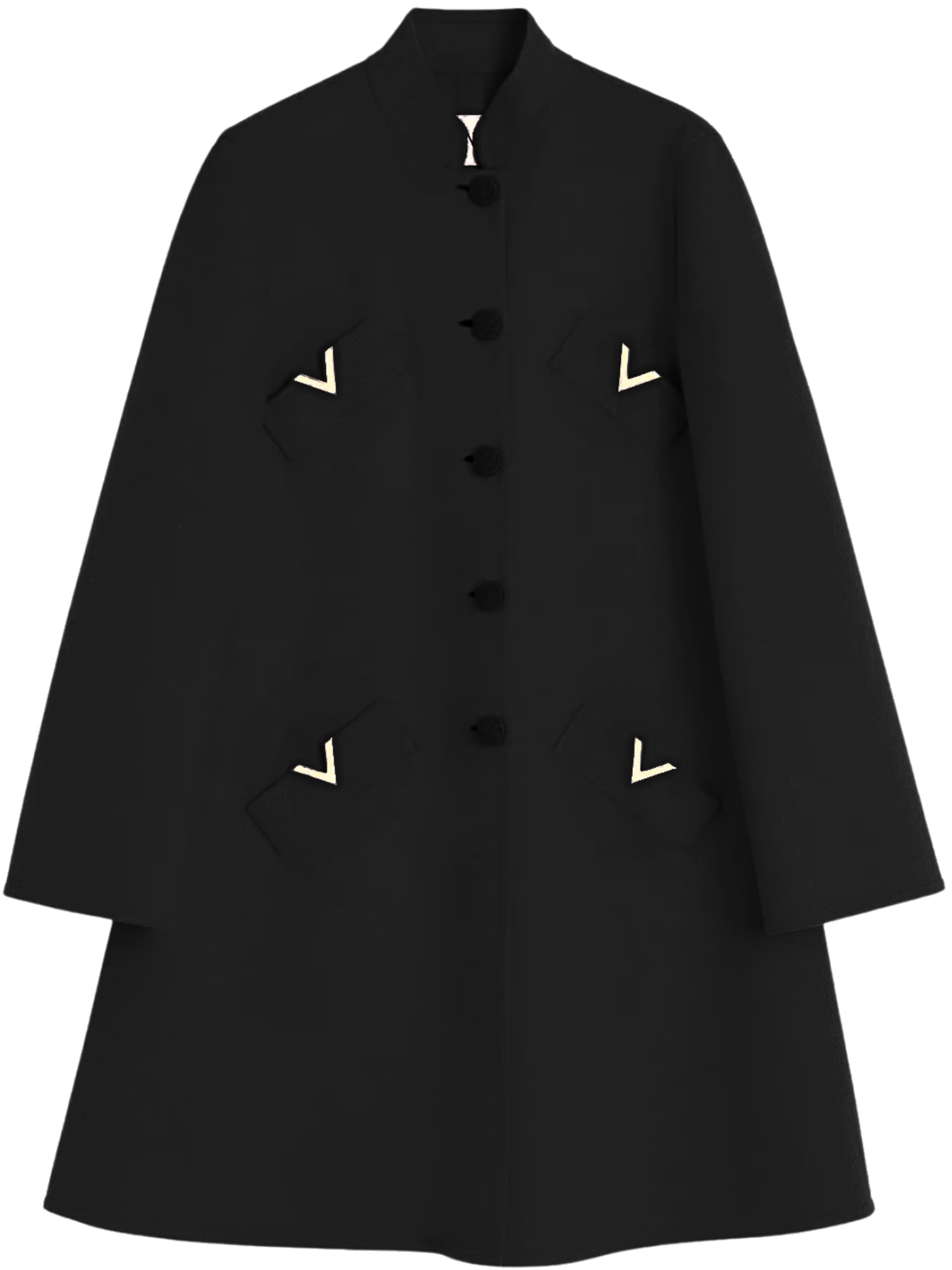 Valentino black cropped coat with gold hardware