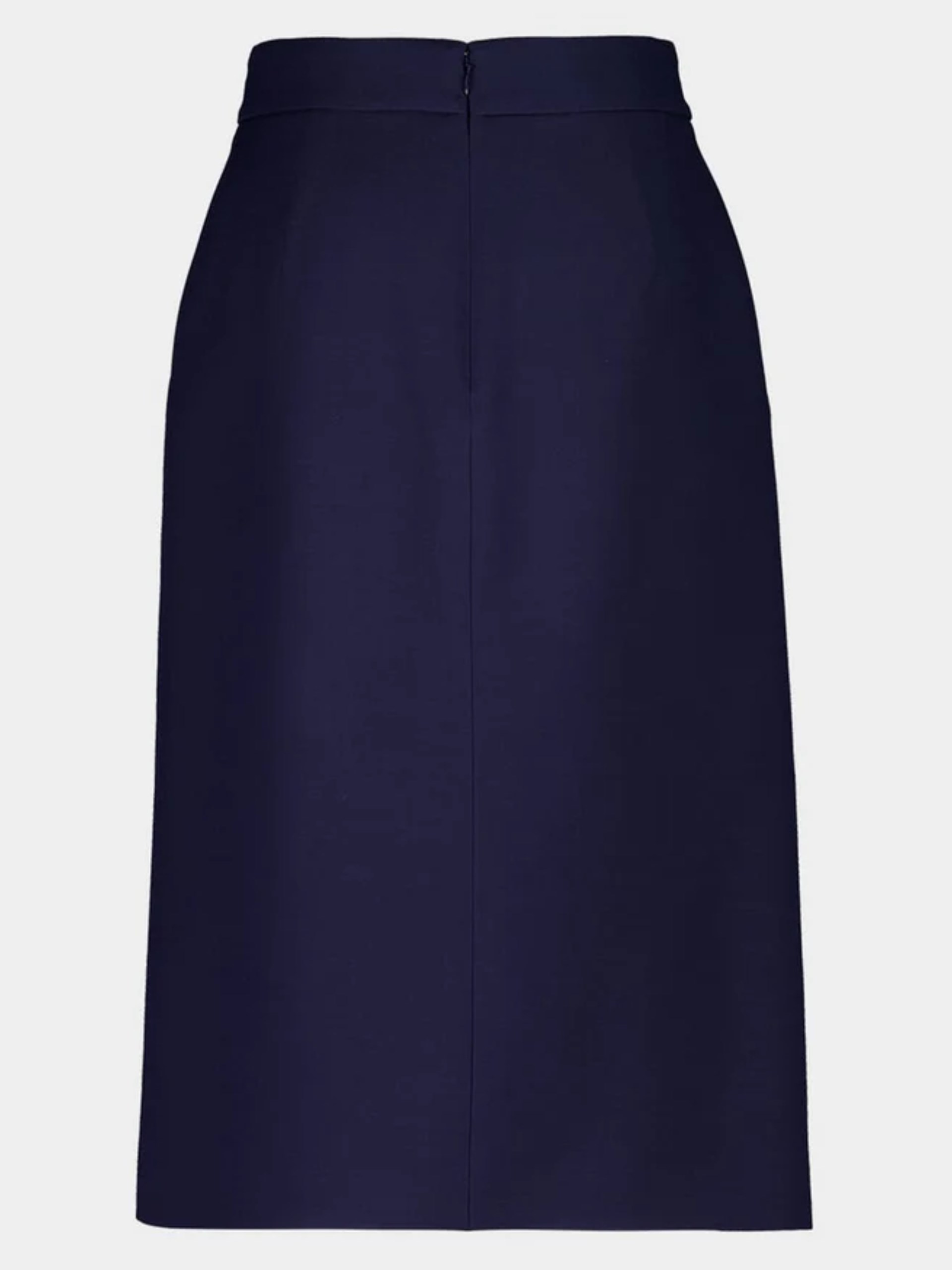 Valentino navy skirt with contrasting leather belt