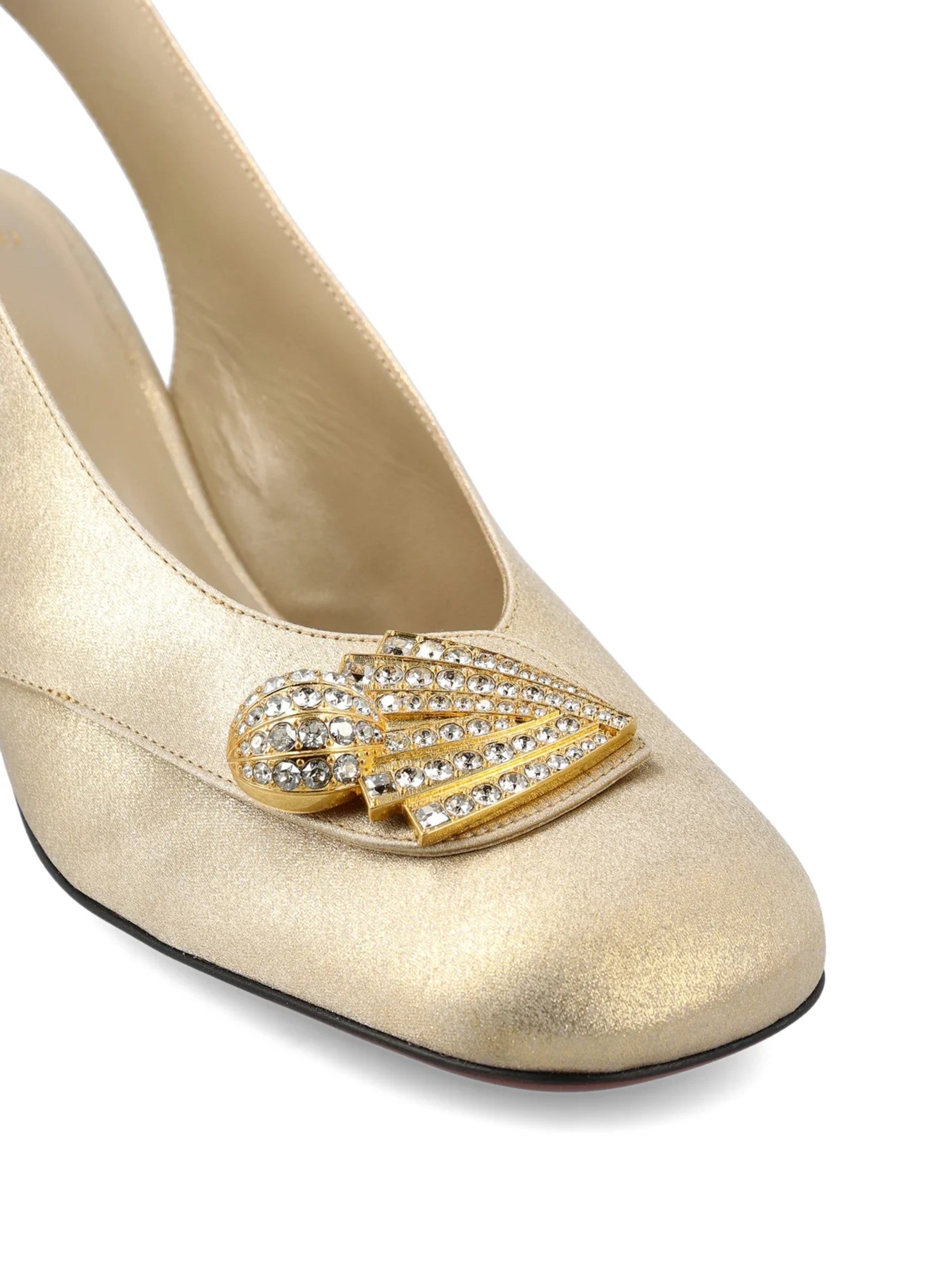 Золотисті слінгбеки Valentino Garavani Adamantine з блискучої тканини