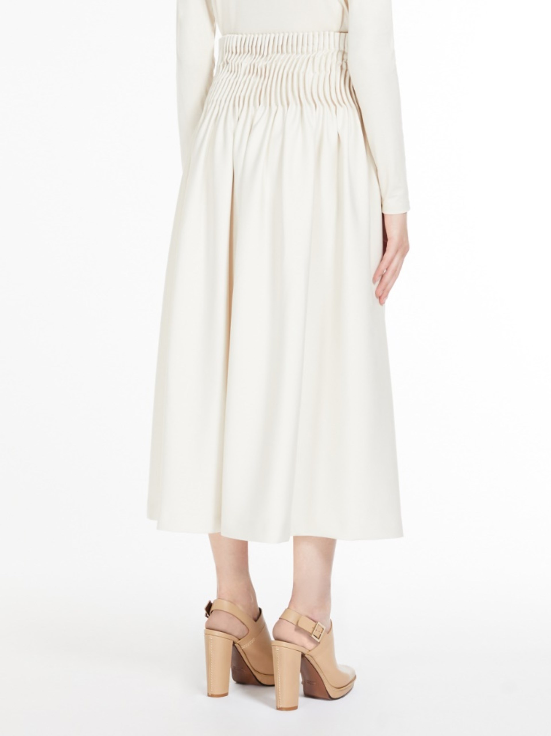 Max Mara maxi skirt with pleated elastic waistband
