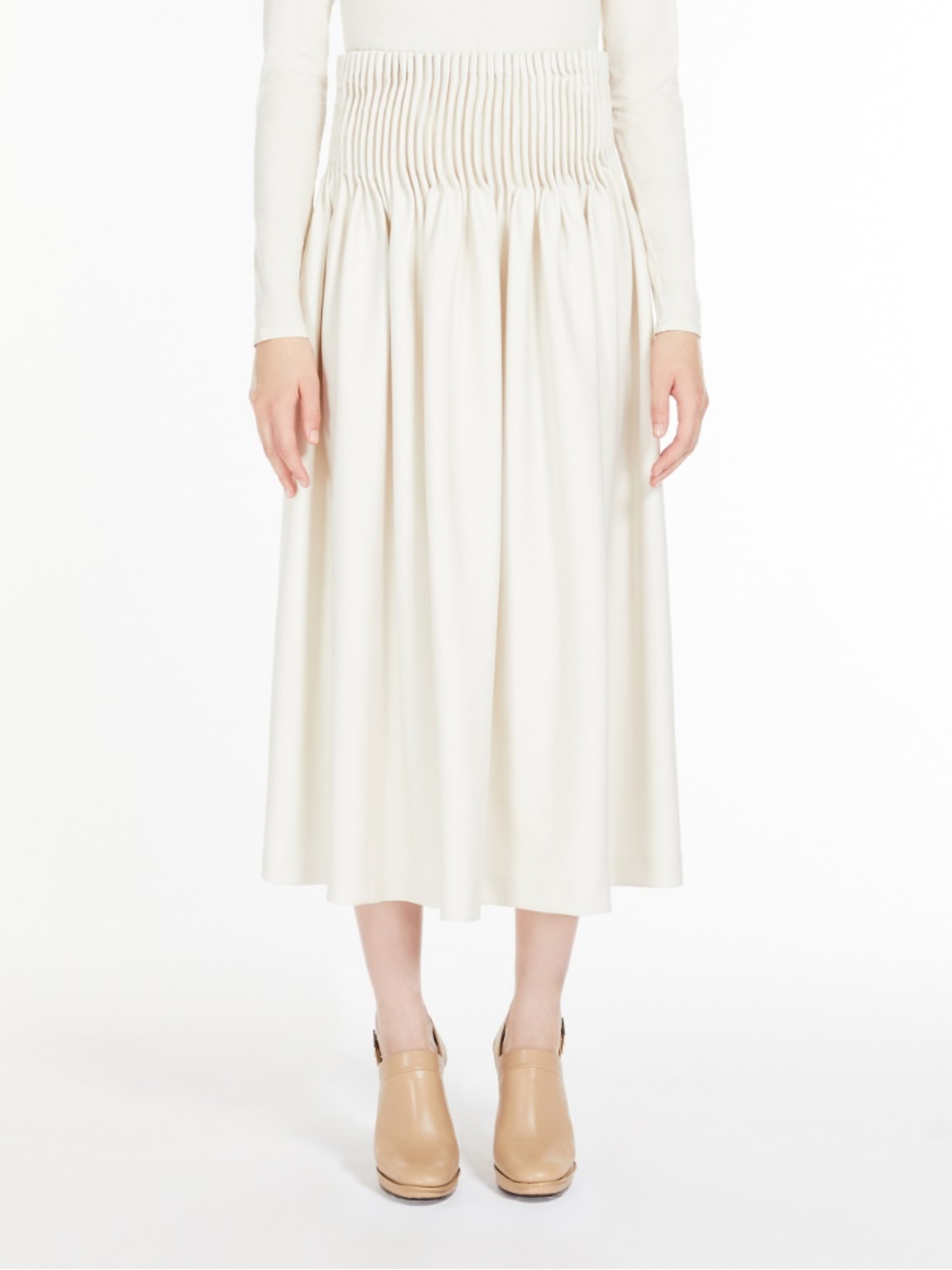 Max Mara maxi skirt with pleated elastic waistband