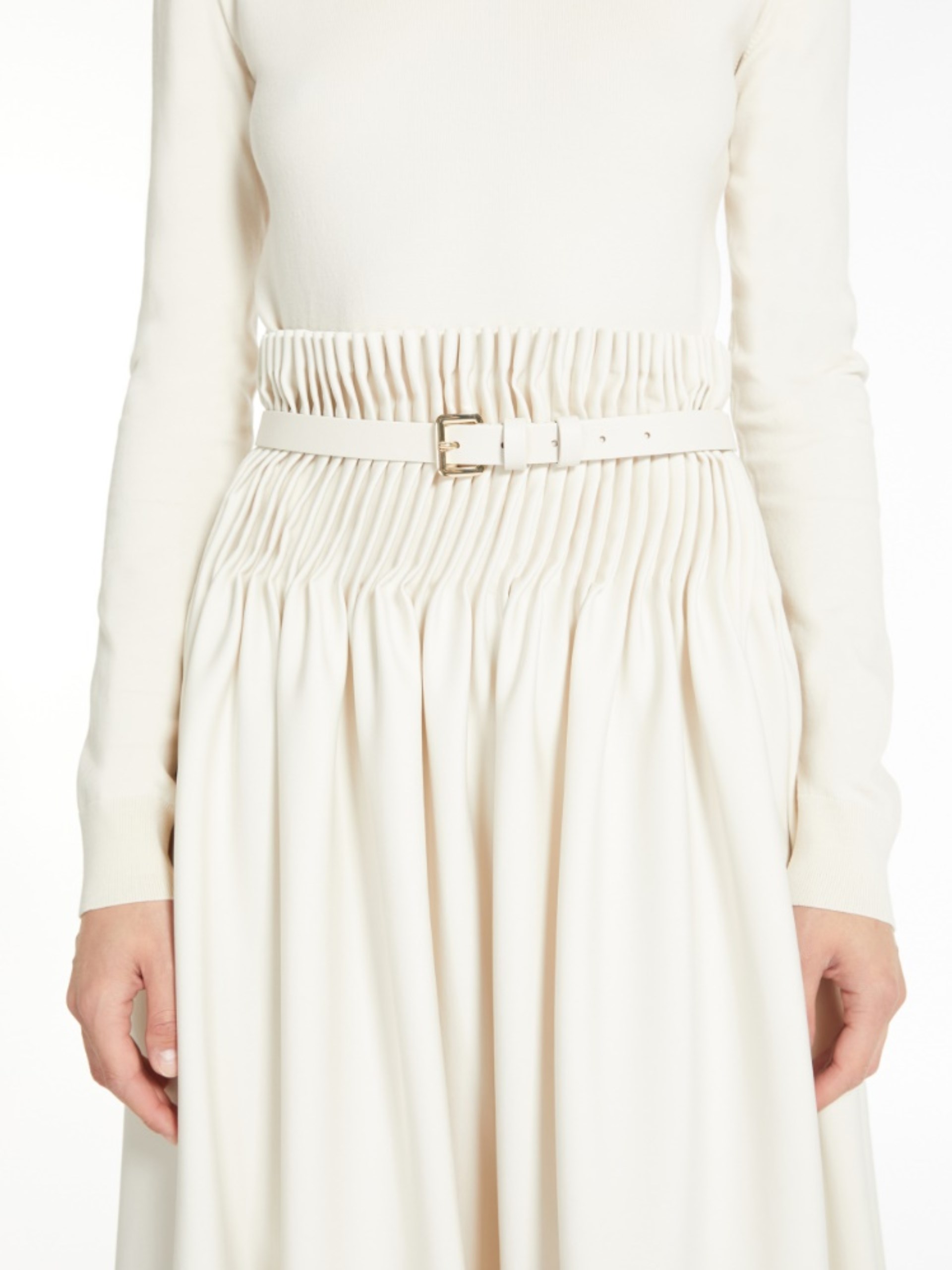 Max Mara maxi skirt with pleated elastic waistband