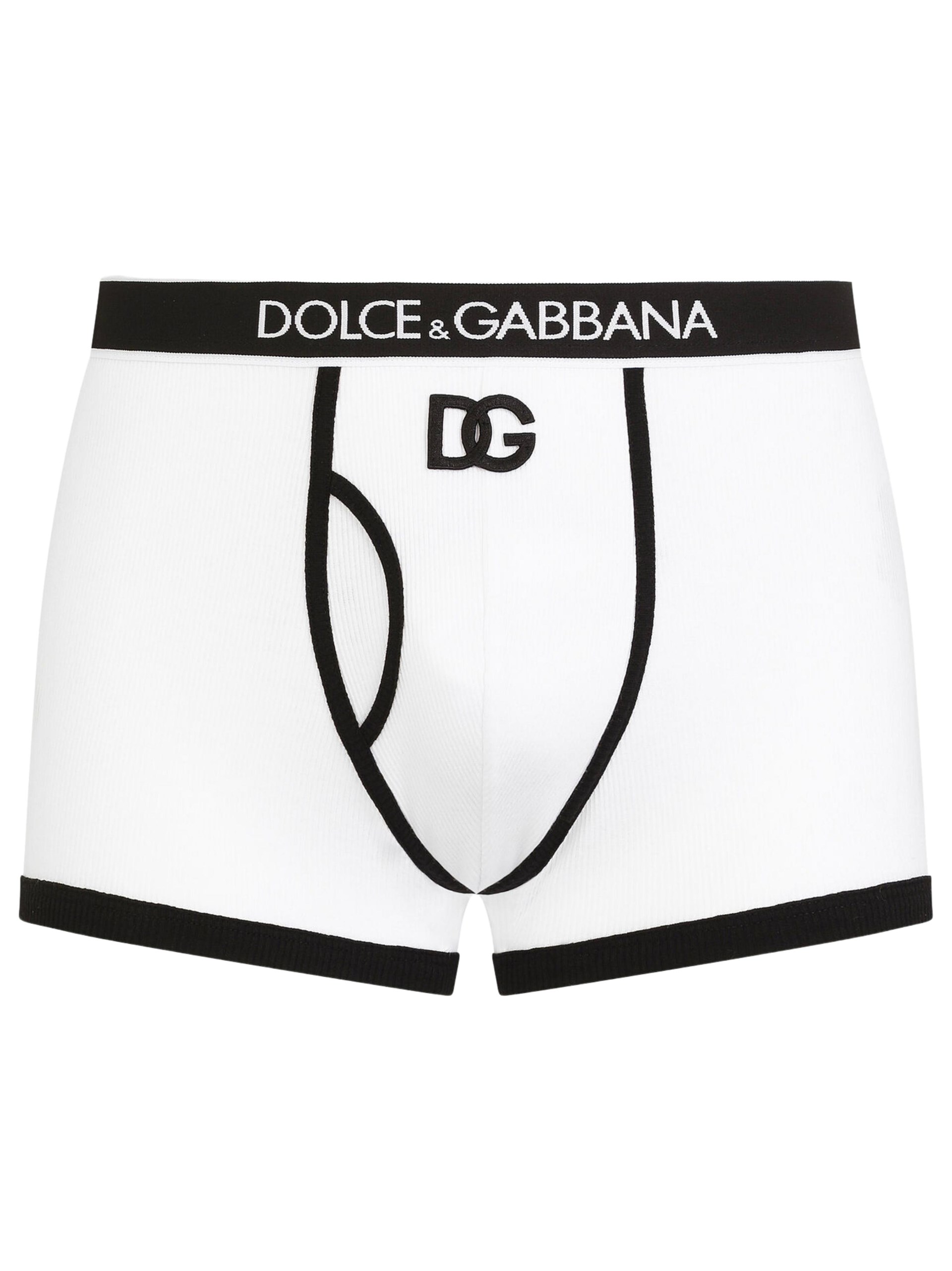 Чоловічі білі труси-боксери Dolce&Gabbana з контрастною обробкою