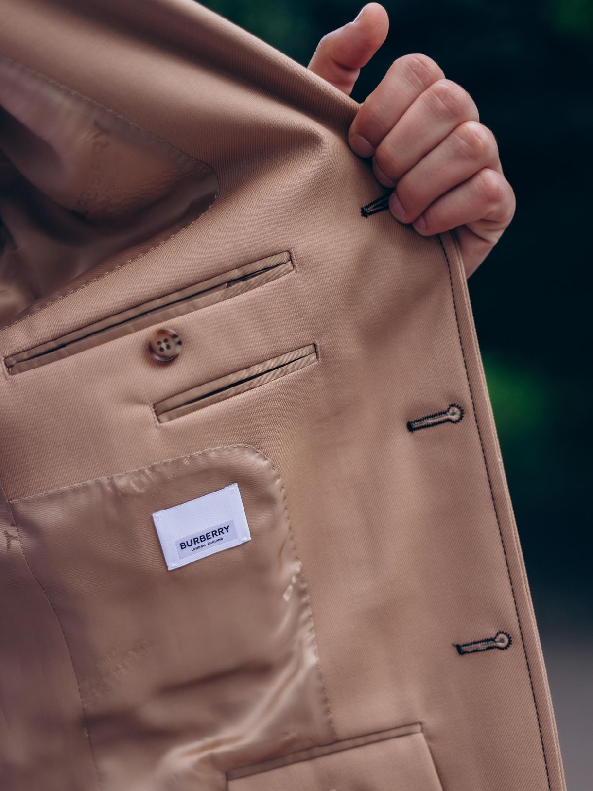 Чоловічий бежевий однобортний піджак Burberry