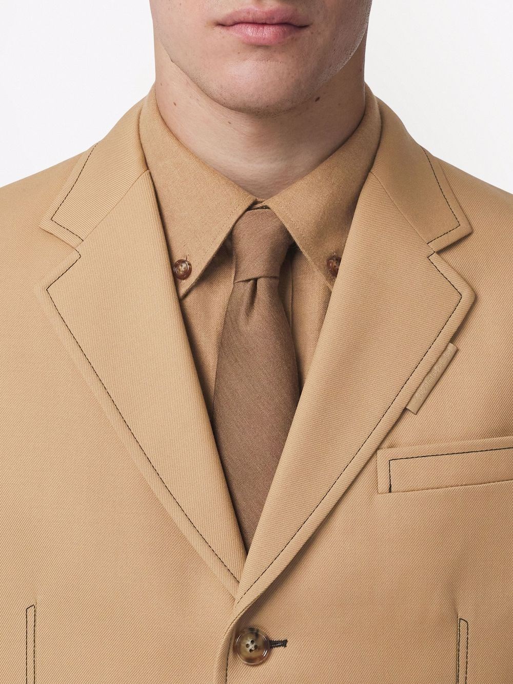 Чоловічий бежевий однобортний піджак Burberry