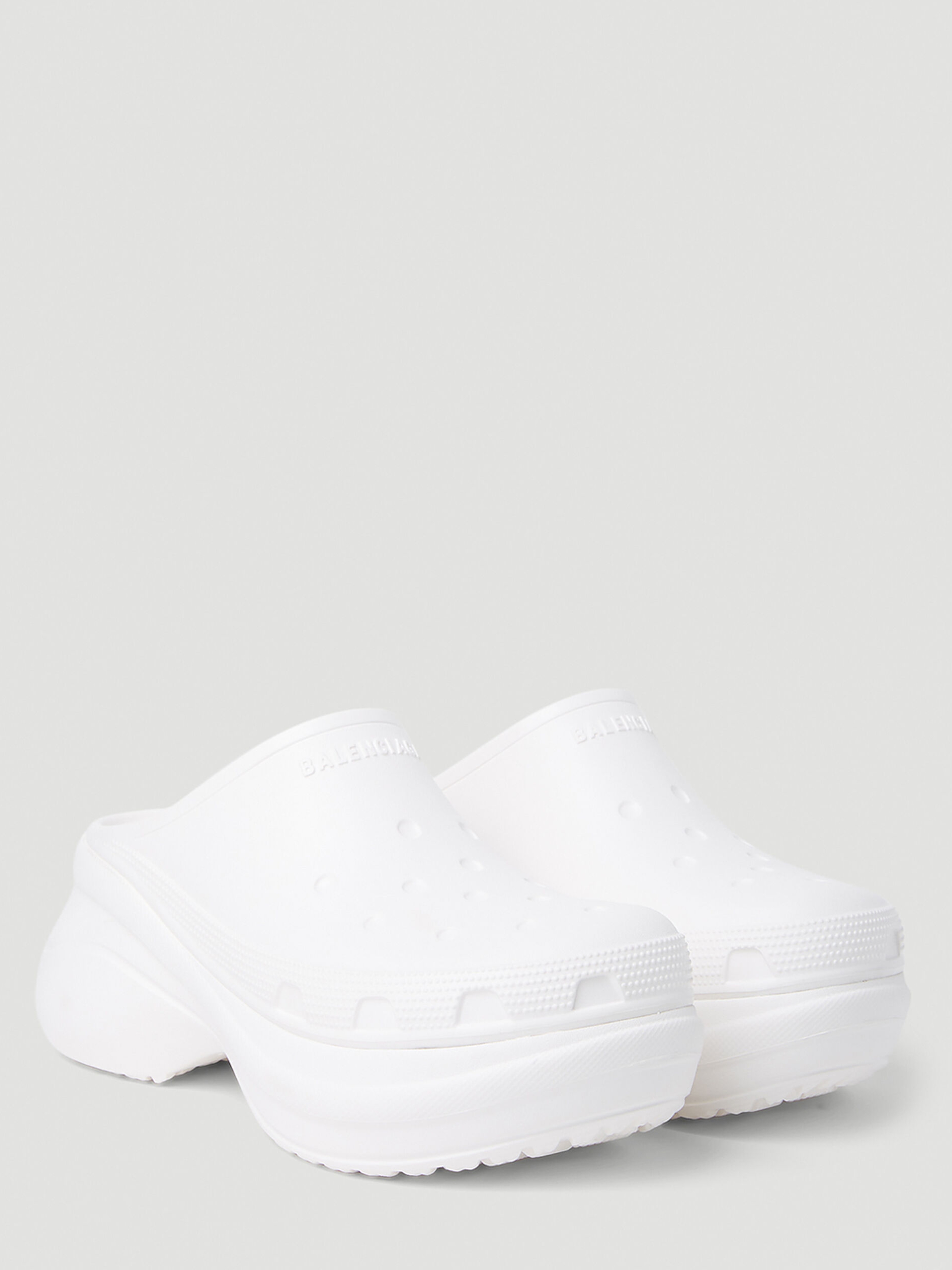 Білі мюлі Balenciaga Crocs на платформі