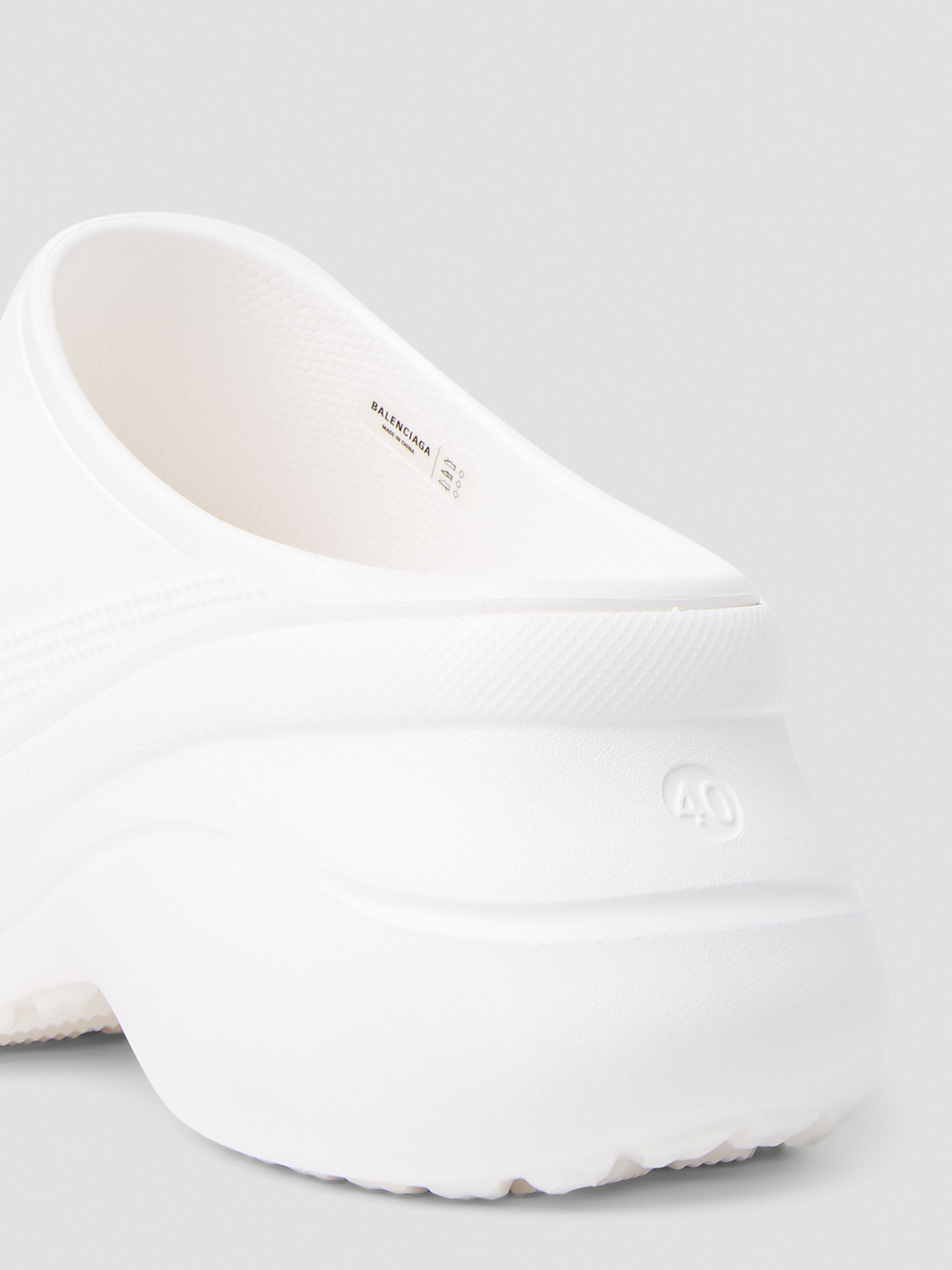 Білі мюлі Balenciaga Crocs на платформі