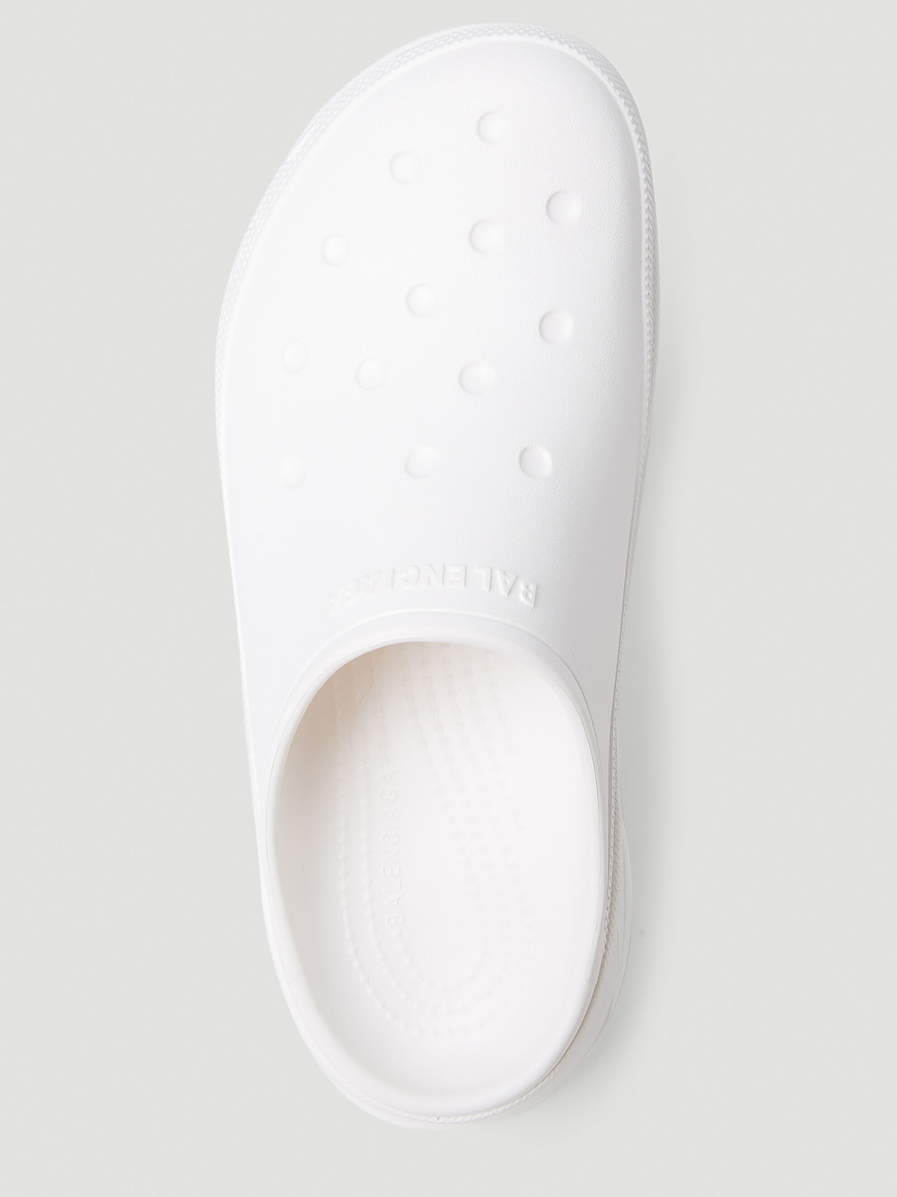 Білі мюлі Balenciaga Crocs на платформі
