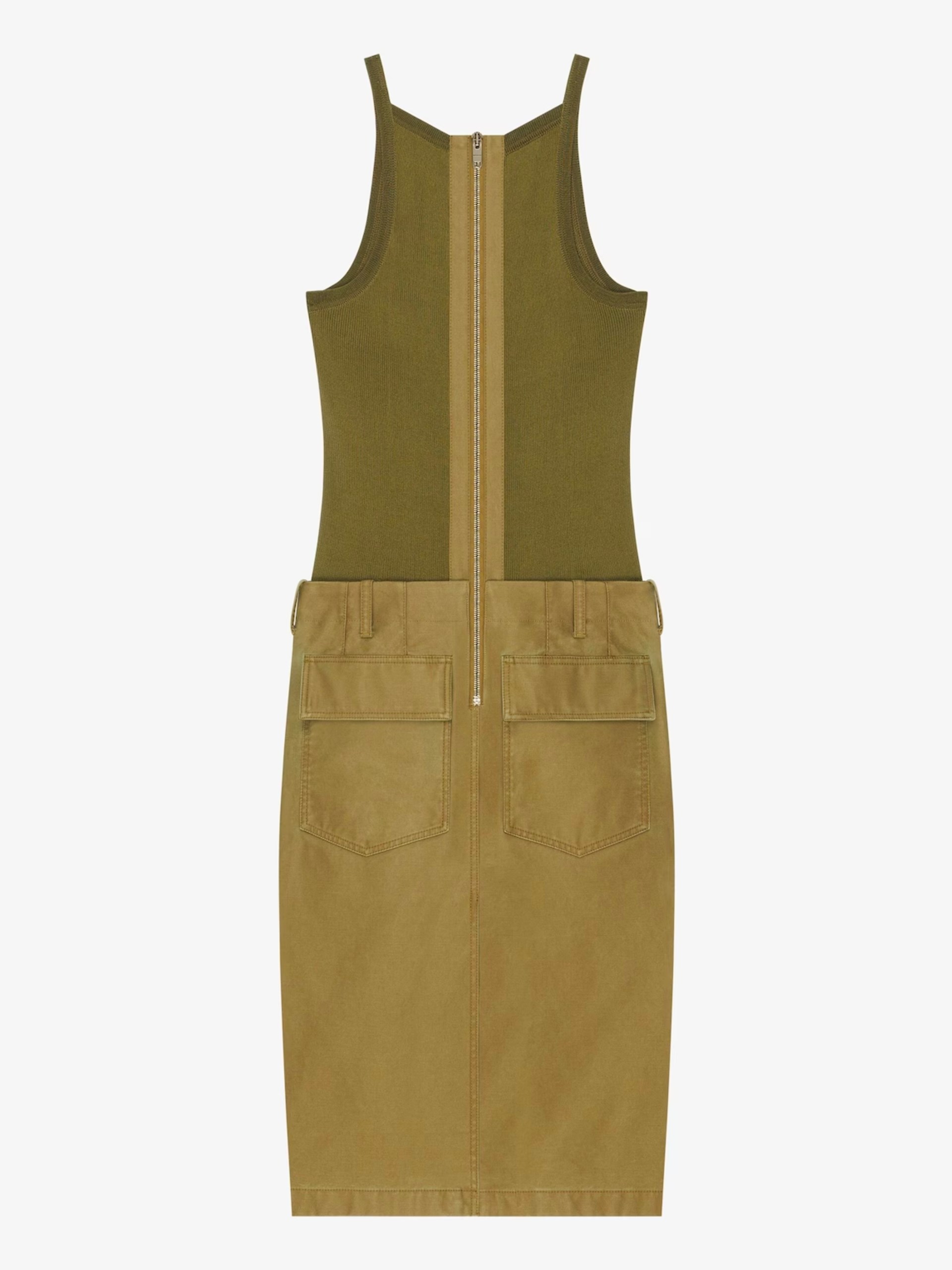 Givenchy Olive Green Midi Cargo Dress