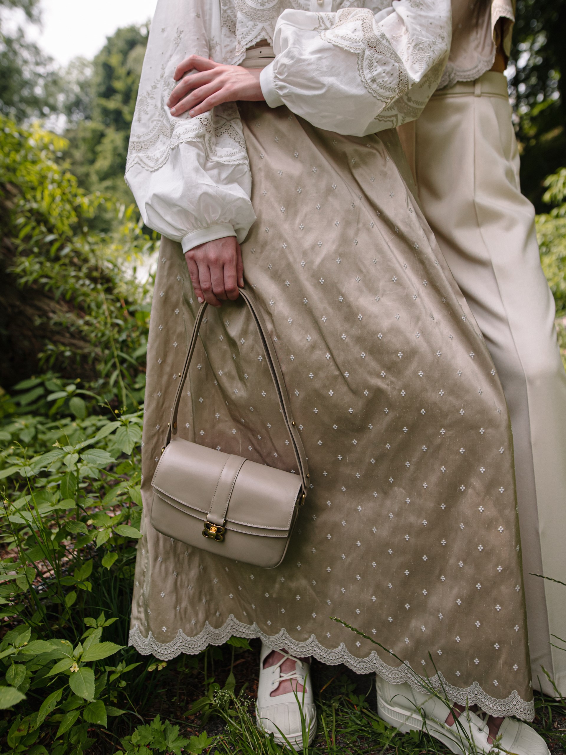 Park Avenue Atelier Maxi Skirt in Dark Beige