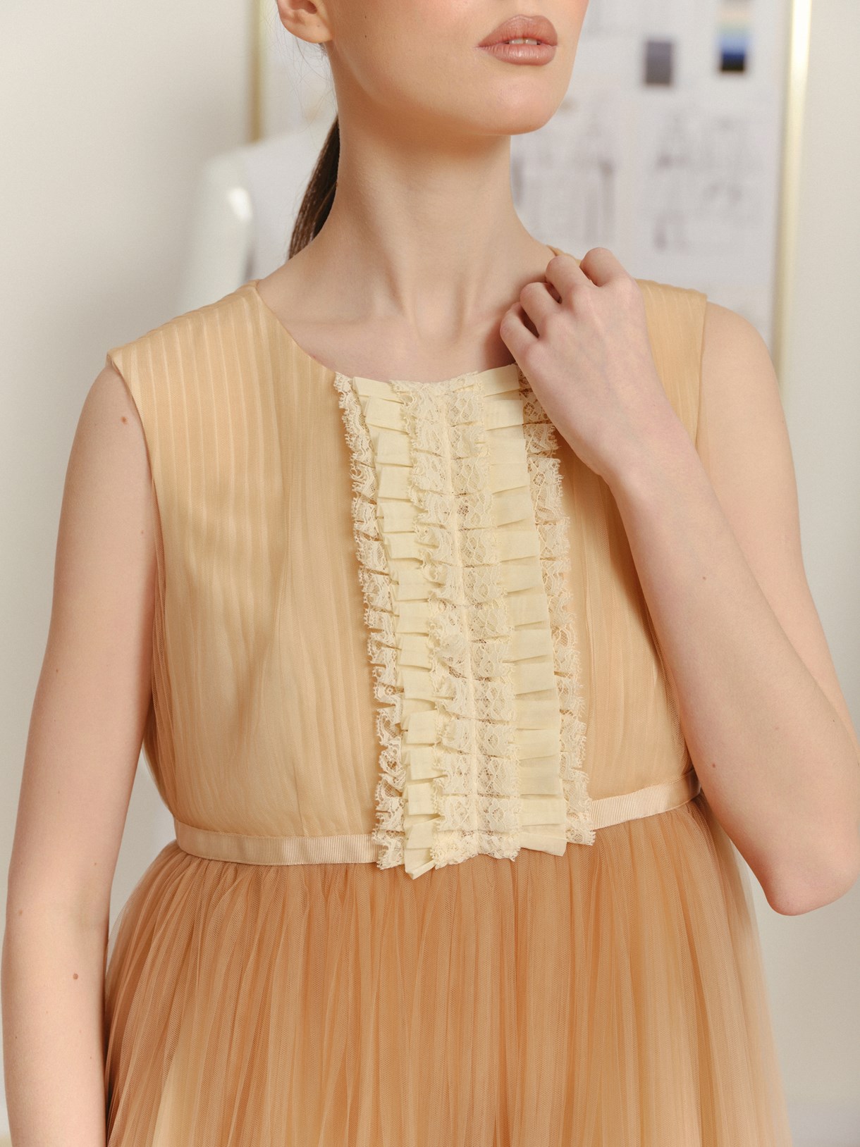Park Avenue Atelier powder pink silk dress