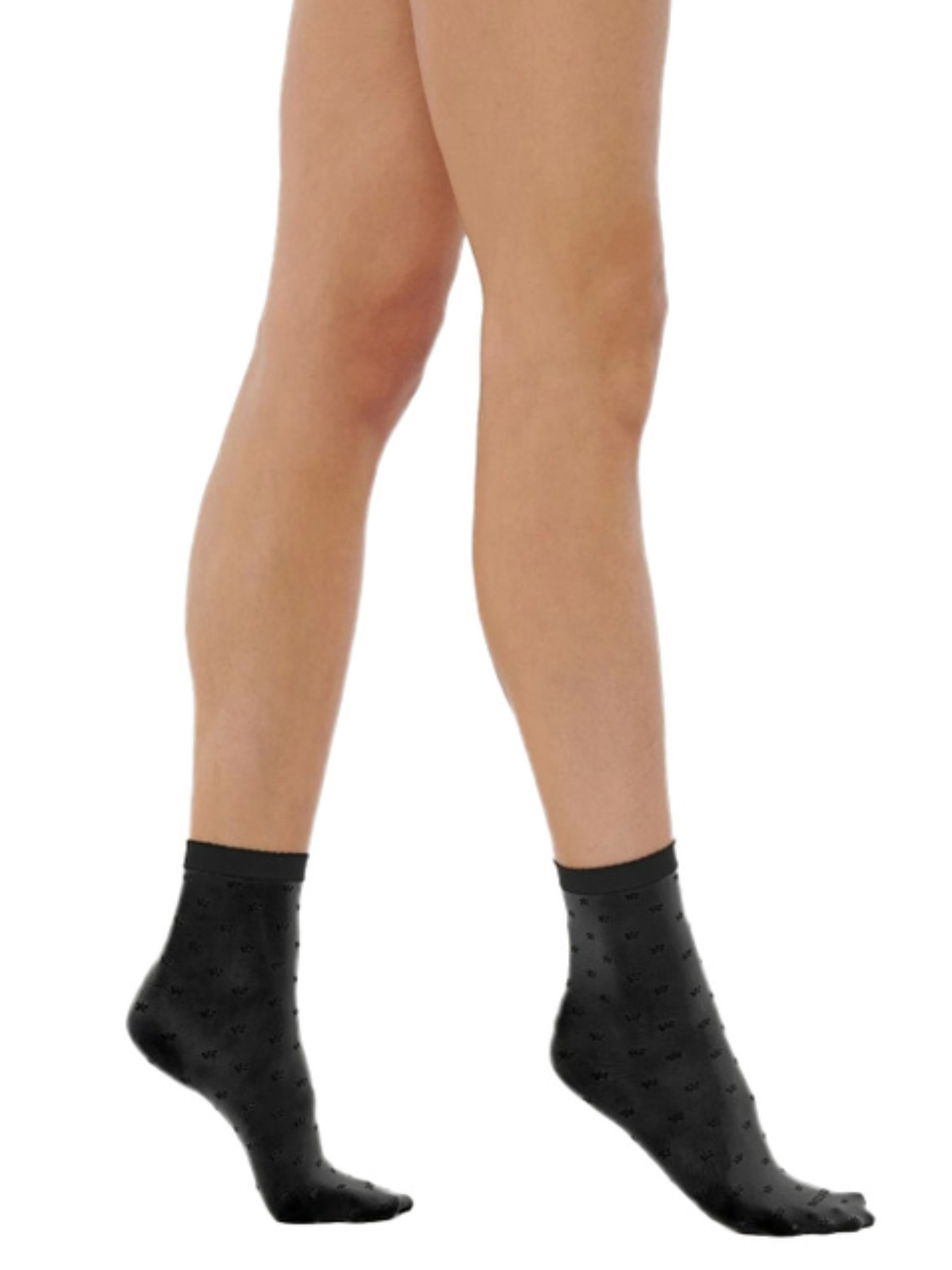 Wolford Mini Daisy Sheer Socks with small black flowers