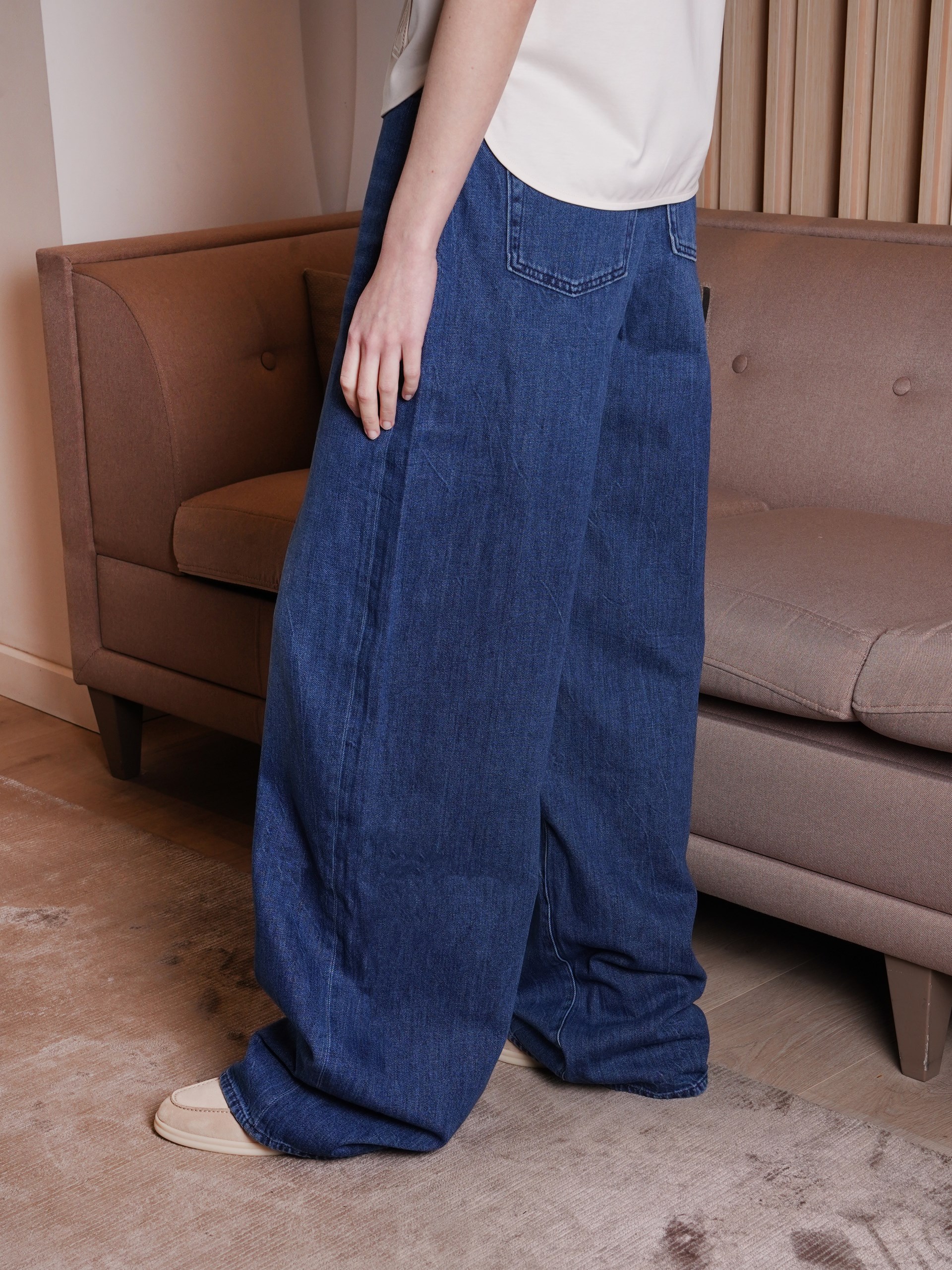 3x1 Flip Jean Blue High Rise Wide Leg Jeans