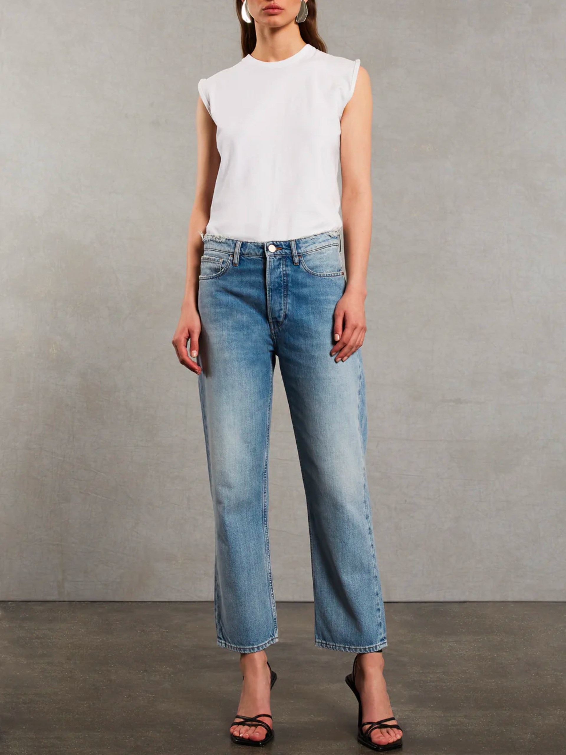 3x1 Blue Sabina Girlfriend cropped straight jeans
