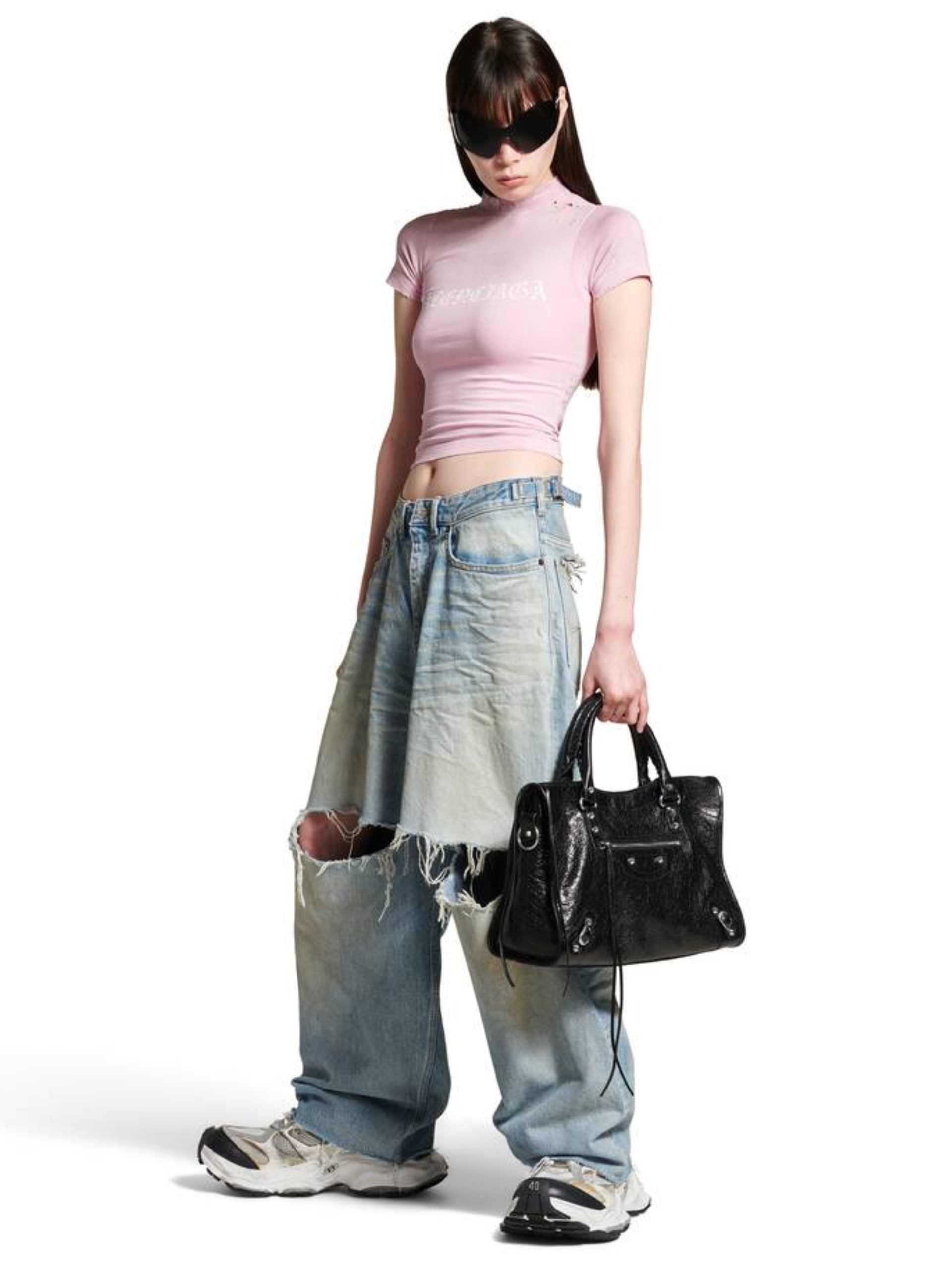 Білі кросівки Balenciaga Cargo на масивній підошві