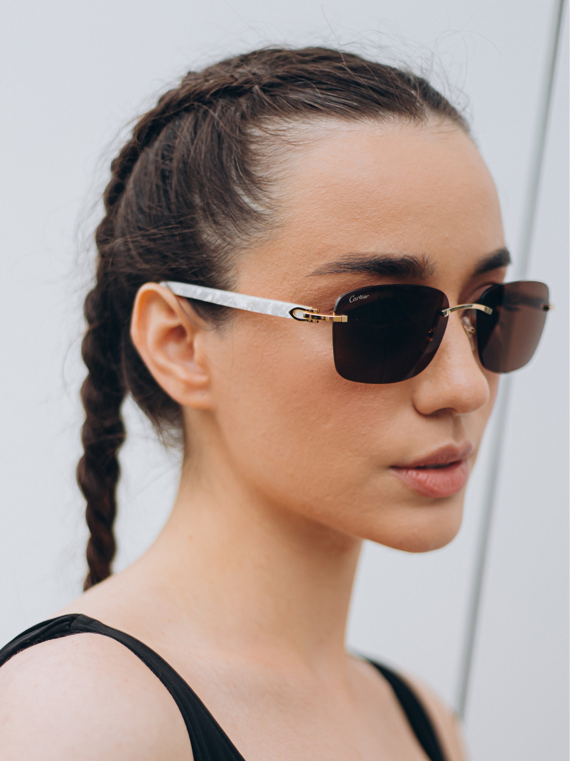 Cartier Buffalo Horn sunglasses with brown lenses