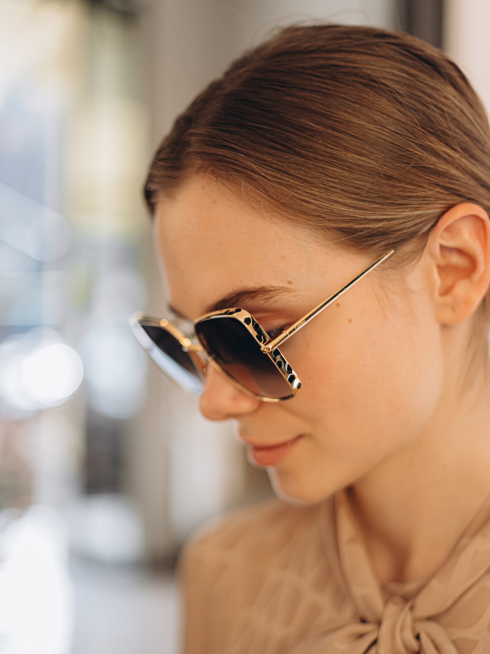 Cartier sunglasses with gray gradient lenses