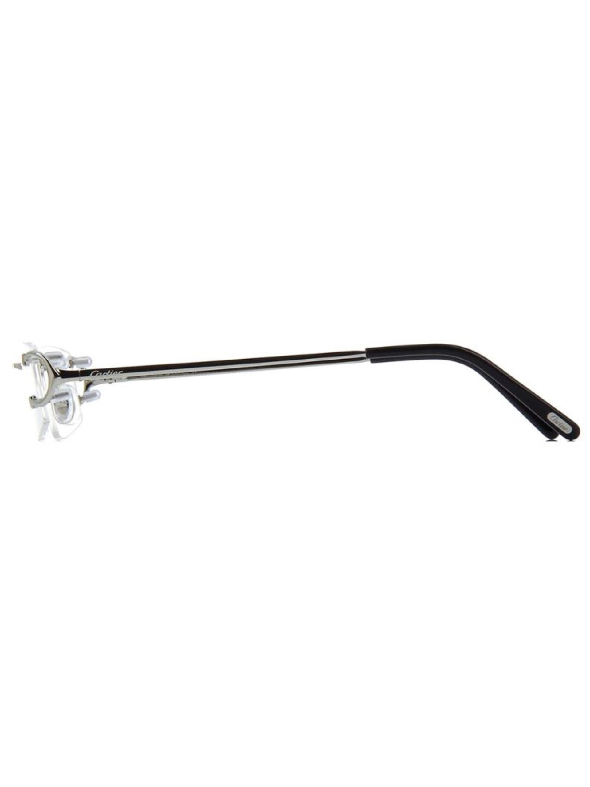 Cartier C Décor rectangular silver glasses with clear lenses